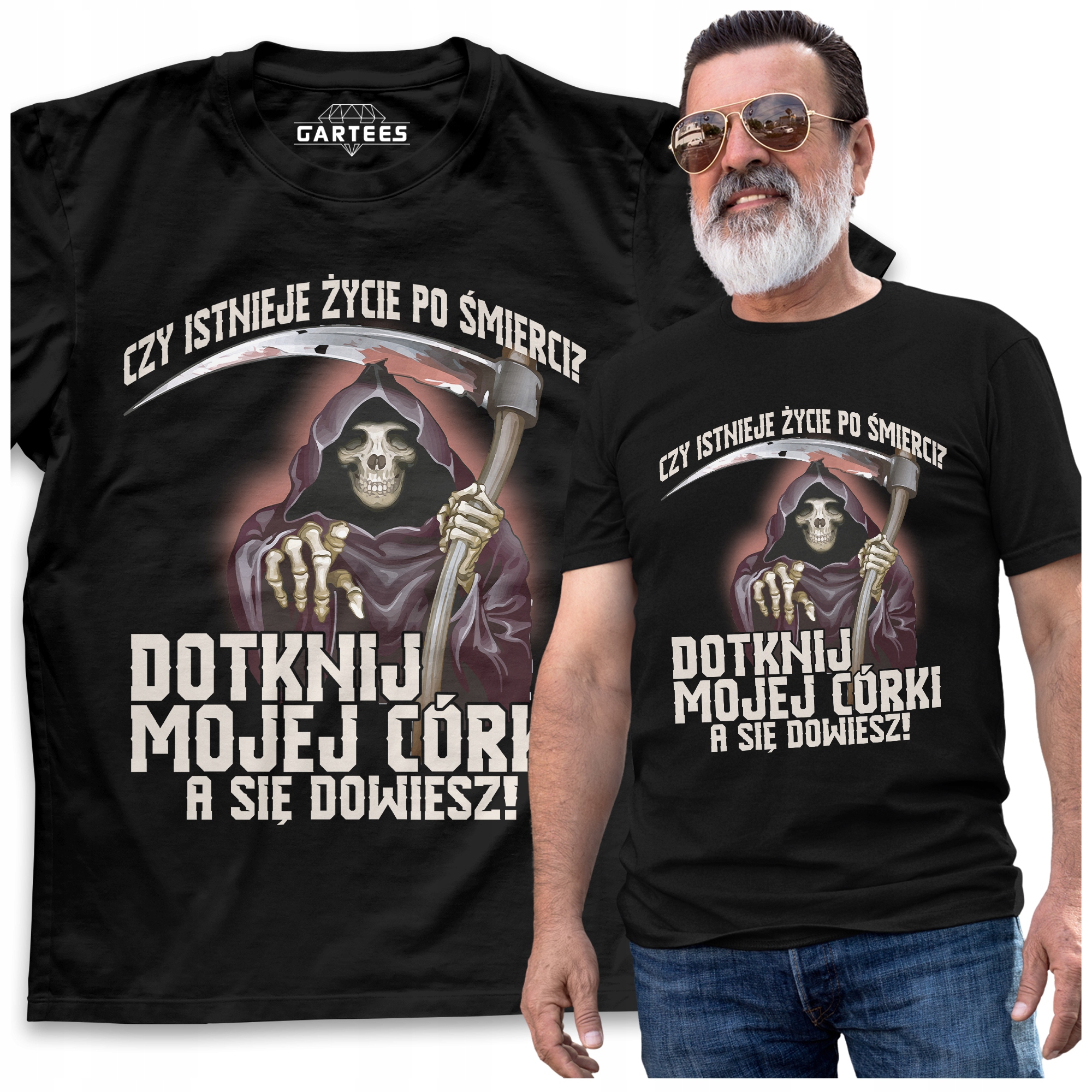 

Tshirt Męski Dzień Ojca Nadruk Śmierć Dotyk Córki