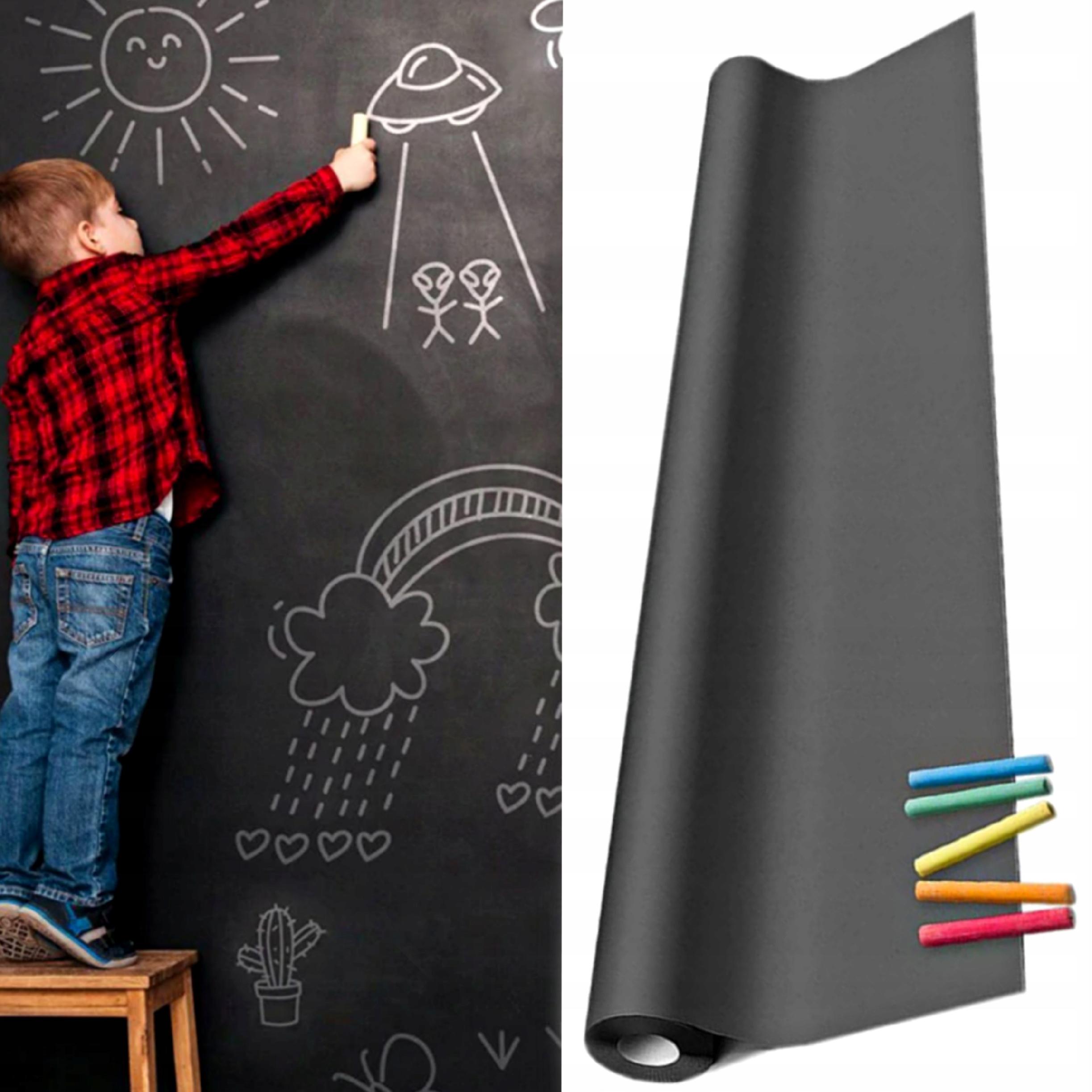 SAMOPRZYLEPNA TABLICA KREDOWA 45×200 cm + 5x KREDA