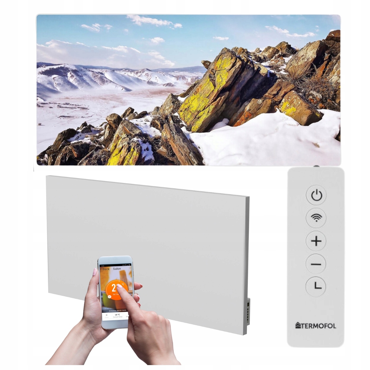 Infračervený obrazový ohrievač 700 W 120 x 60 cm WiFi