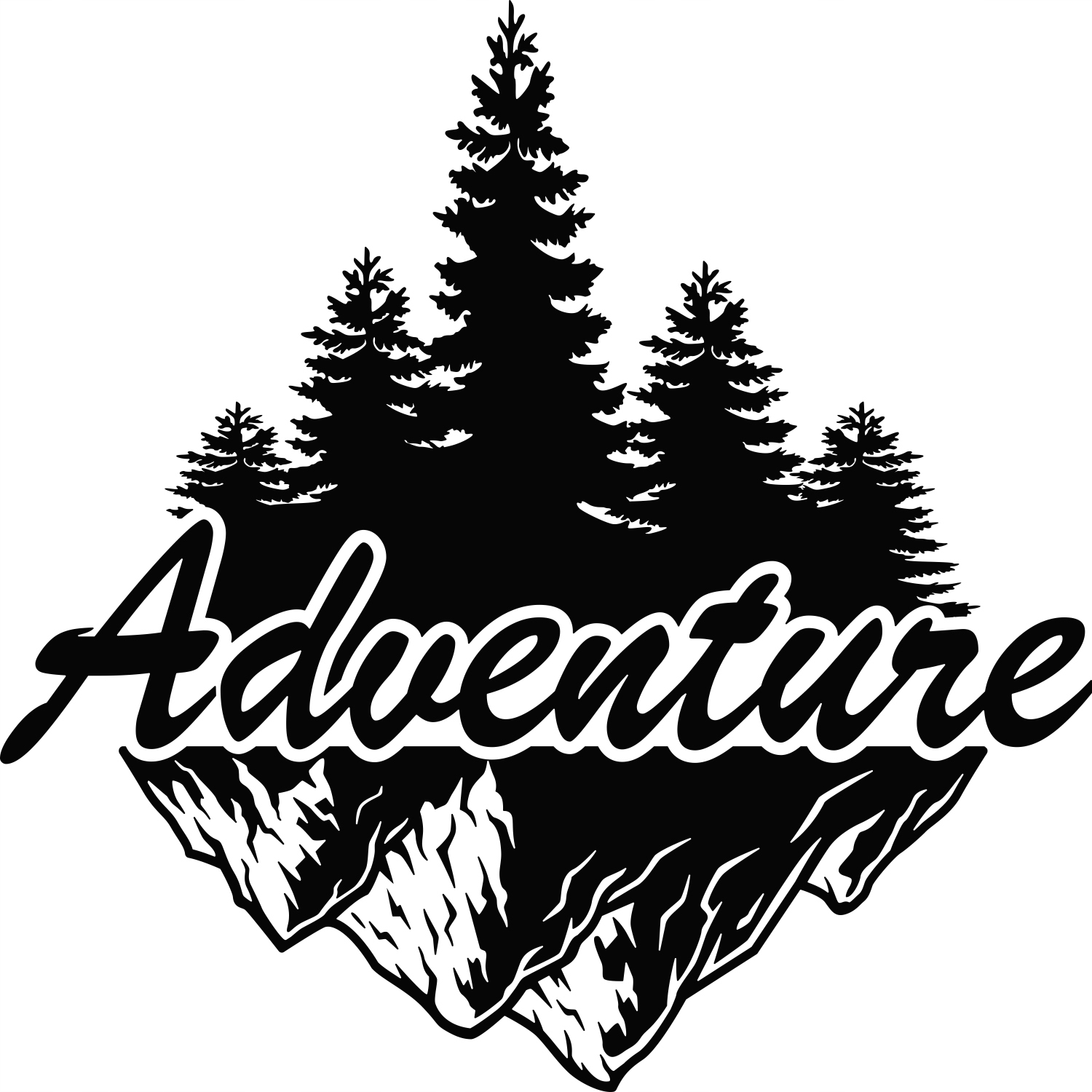 

Naklejka Kamper przyczepę Las góry Adventure 70 cm