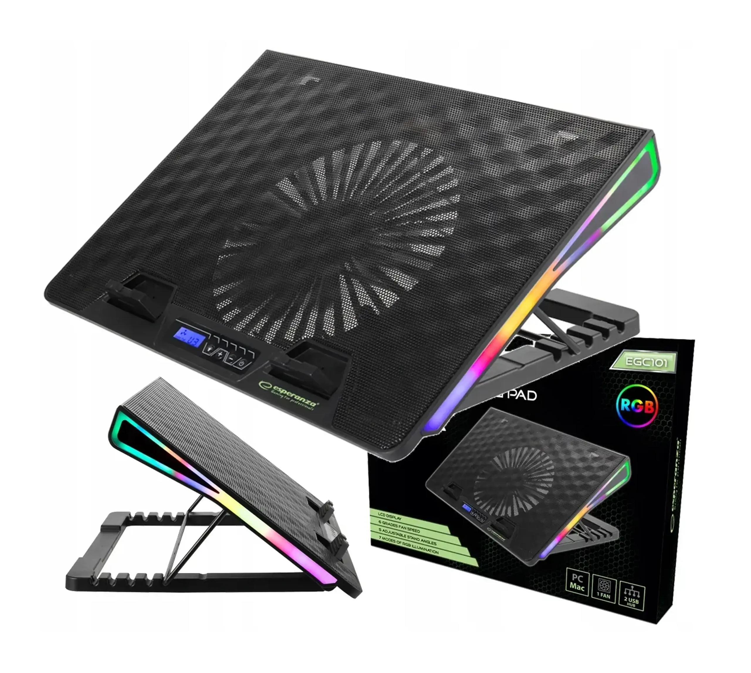 Podstawka Chłodząca Pod Laptopa 17 15,6 Cali 2x Wentylator Mocna Podkładka