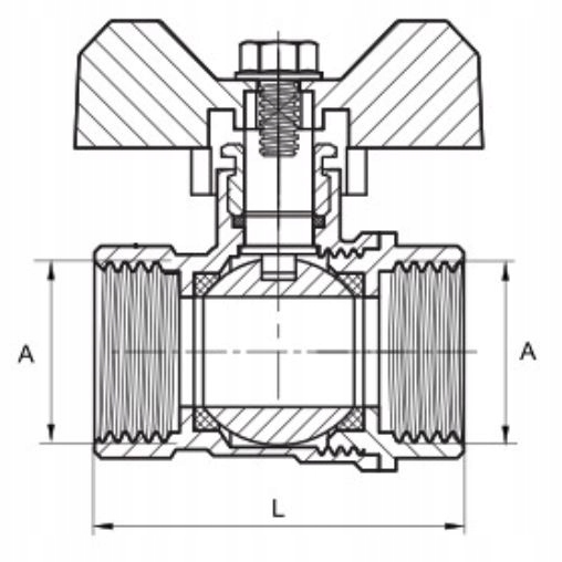 ZAWÓR KULOWY KUREK 3/4'' CALA WW DN20 DŁAWIK MOTYLEK MOSIĘŻNY SOLIDNY MOCNY Stan opakowania oryginalne