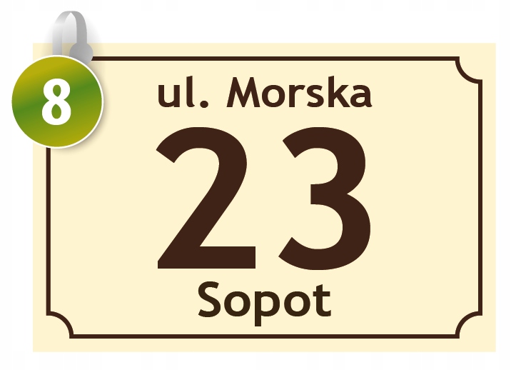 TABLICZKA ADRESOWA z numerem domu ALUMINIOWA 30x20 Kod producenta ADR_DIB_08