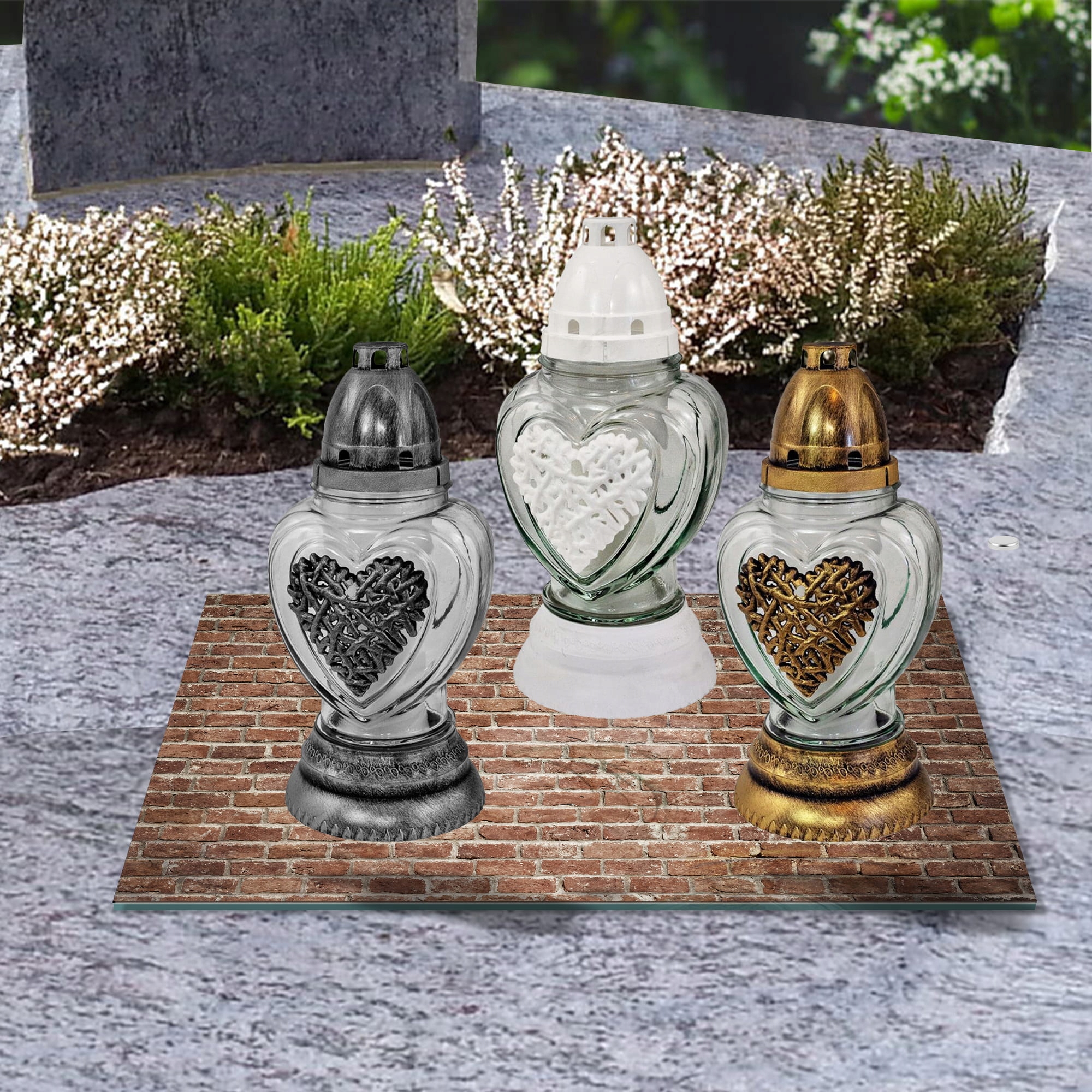 SZKLANA PODSTAWKA POD ZNICZE 30x20cm Mur 215a Materiał szkło hartowane