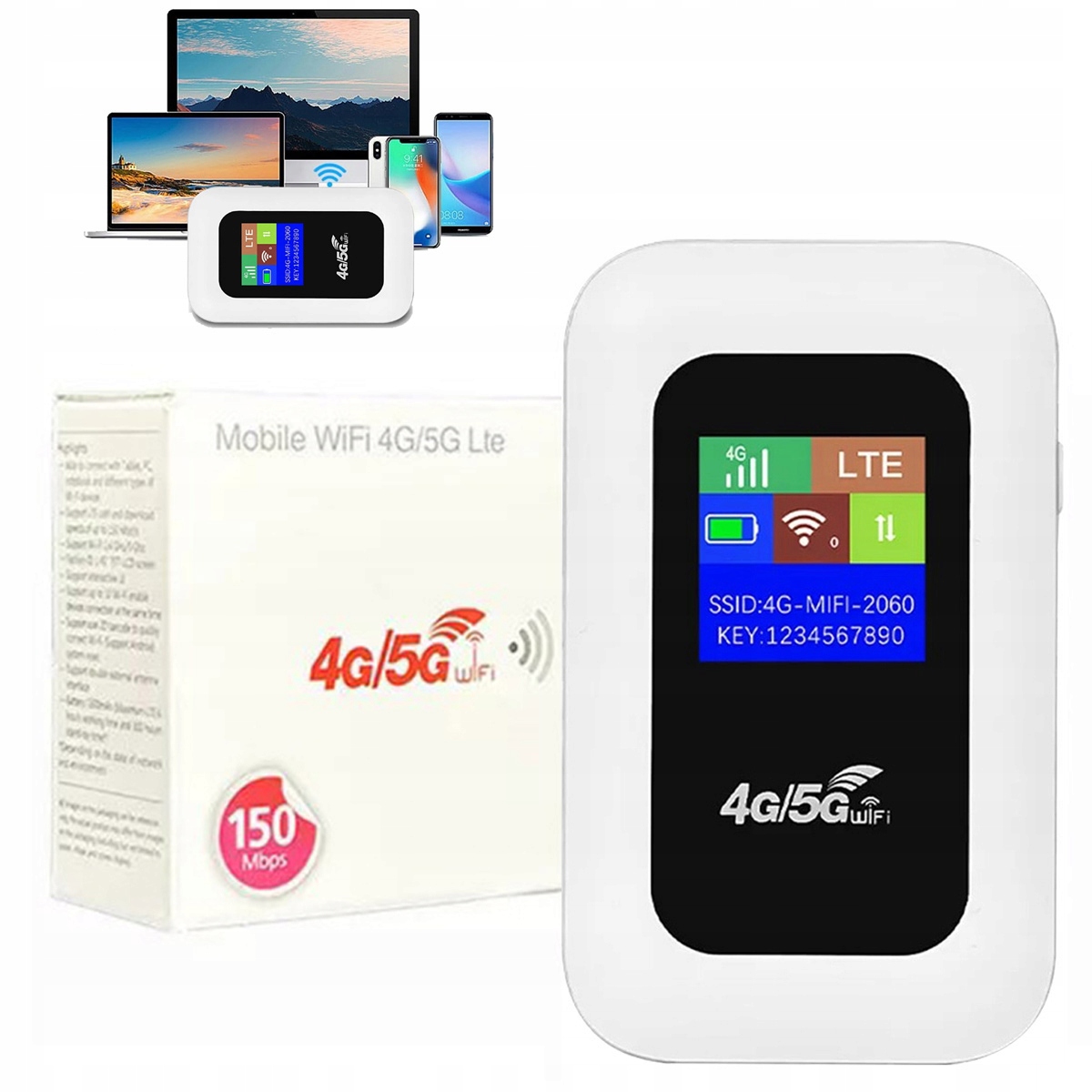 PRZENOŚNY MOBILNY MODEM RUTER NA KARTE SIM 4G LTE WIFI 150MBPS - Sklep ...