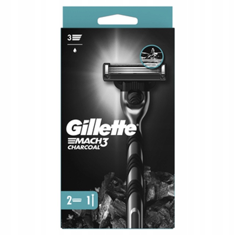 Gillette Mach3 Charcoal Holicí strojek (1 holicí strojek, 2 břity)
