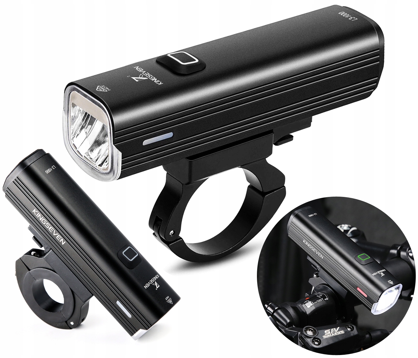 

Lampka Rowerowa przód Led 1000lm latarka 4800mAh