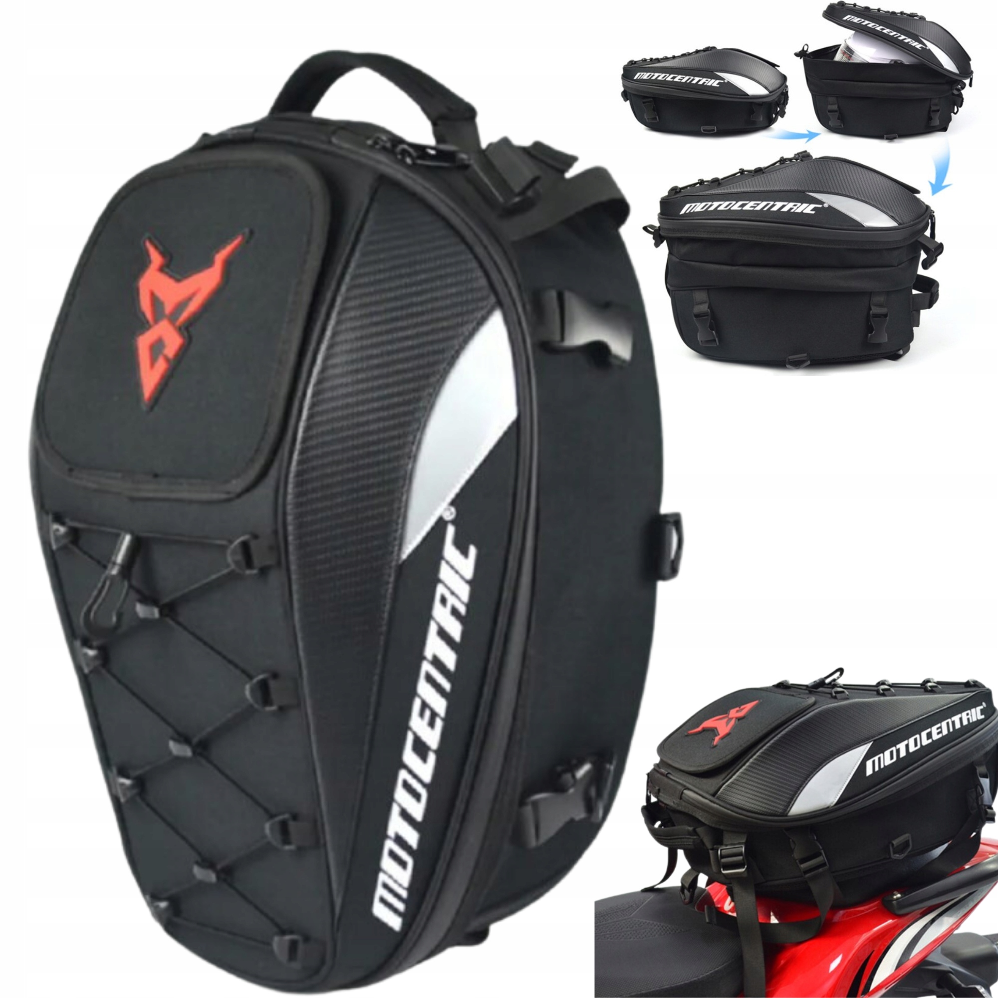 PLECAK MOTOCYKLOWY MOTOCENTRIC MOTOR 2W1 NA KASK Producent inny