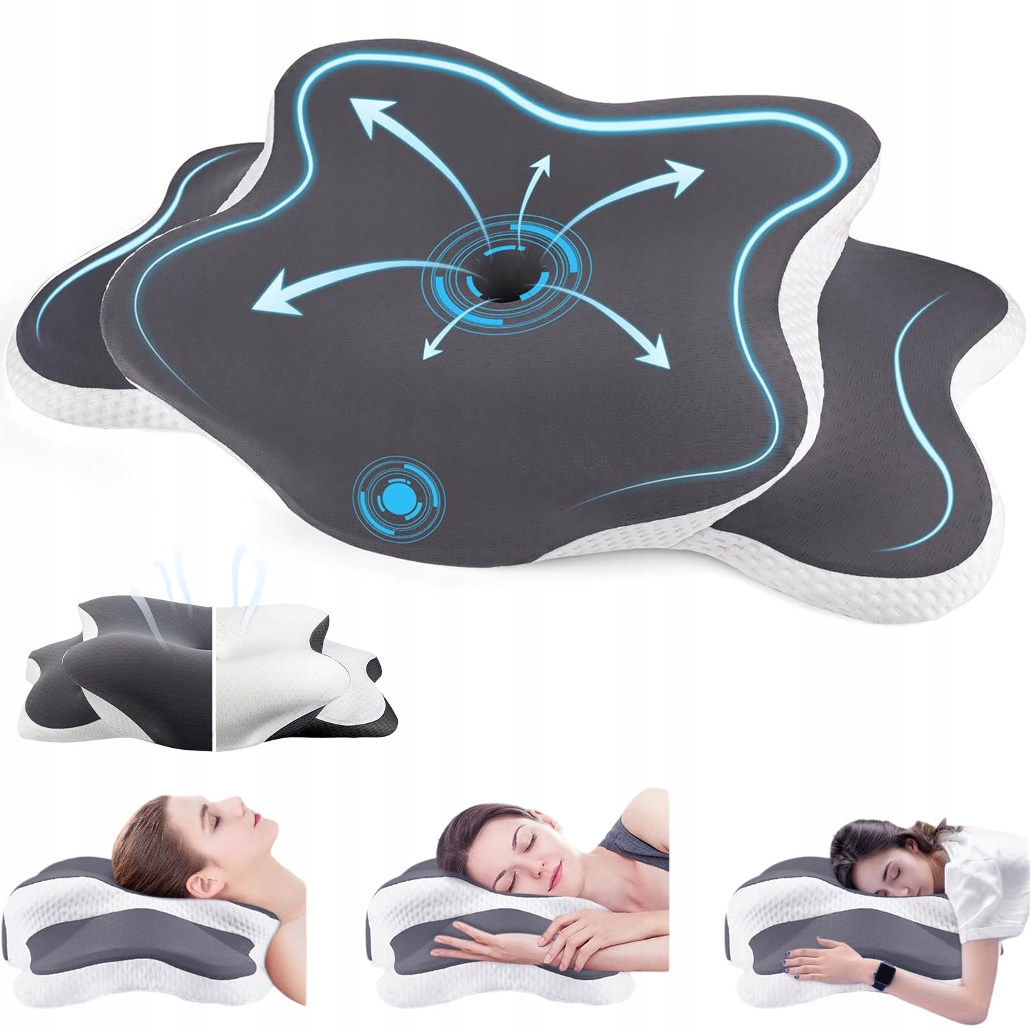 Poduszka Ortopedyczna Memory Foam Na Ból Karku I Pleców Ergonomiczna