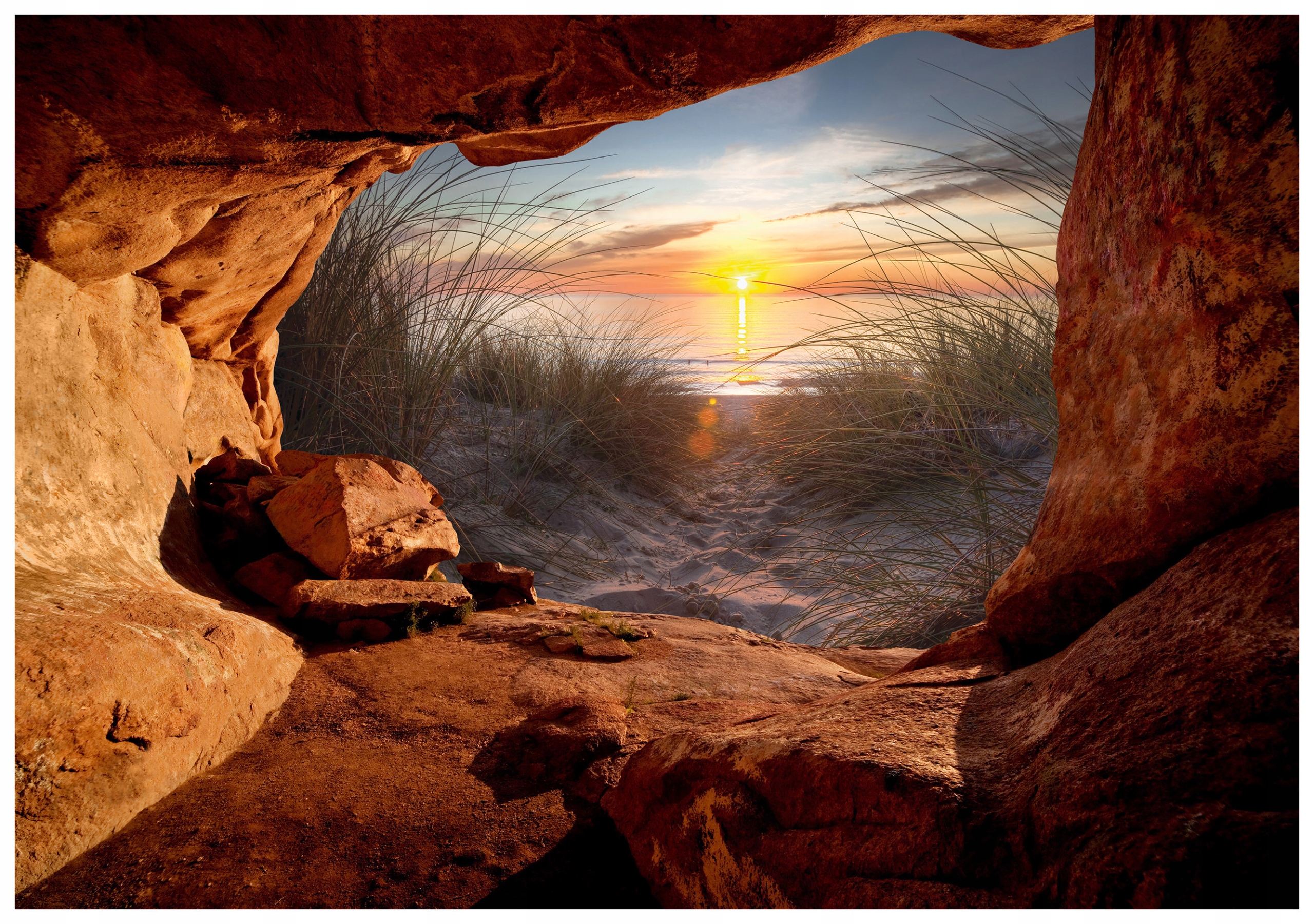 Vliesová fototapeta Pláž Moře Západ Slunce Relaxace 416x254 lepidlo