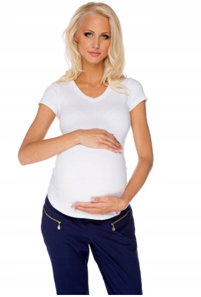 

My Tummy T-shirt Basic Biały Ciążowy Mama M