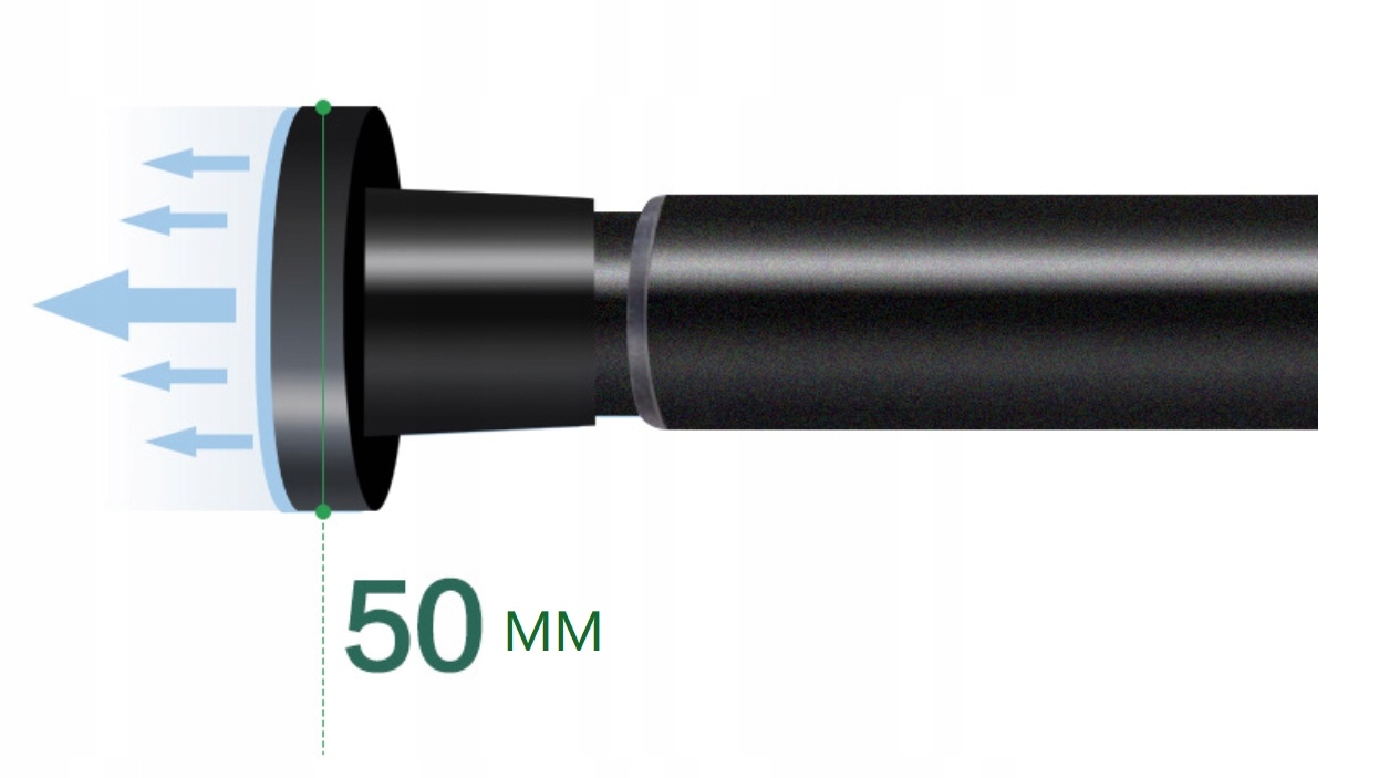 DRĄŻEK NA UBRANIA ROZSUWANY KARNISZ 50-90CM ŚR. 25 Średnica 25 mm