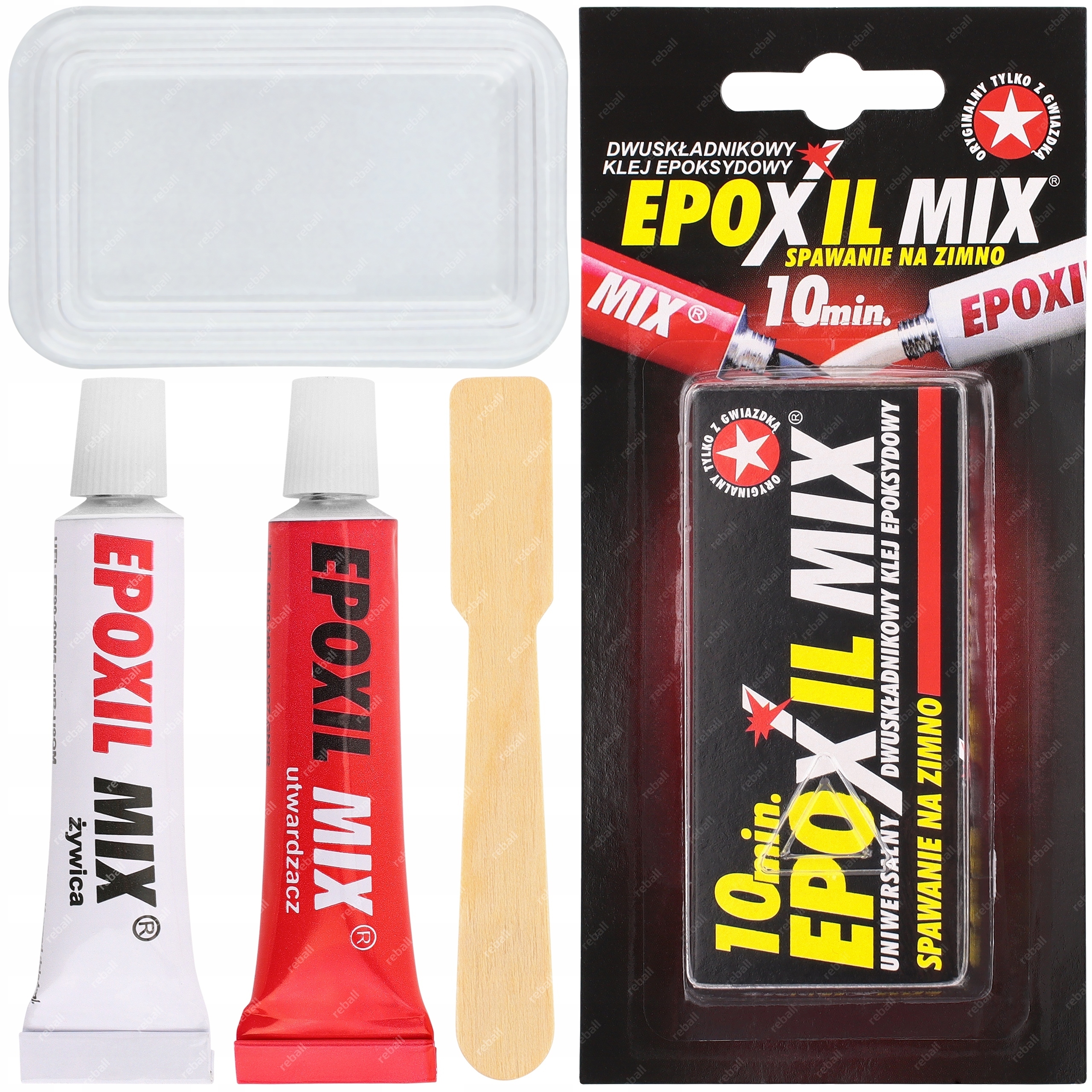 Epoxil MIX Black Mocny Klej Epoksydowy Dwuskładnikowy Plastik Metal Guma