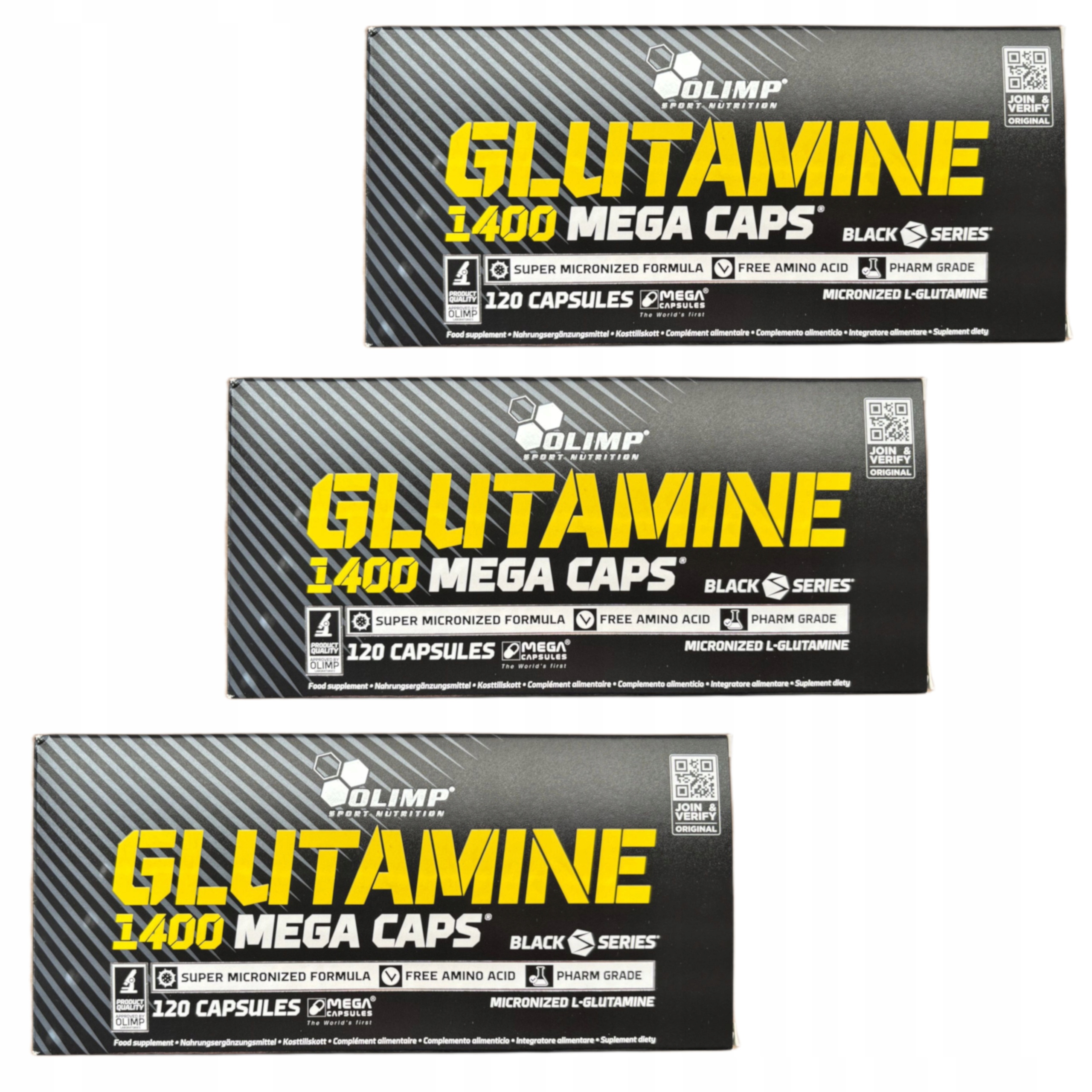 Olimp Glutamine 360 kap. Glutamin Aminokyseliny Regenerace Leucin Bcaa Síla