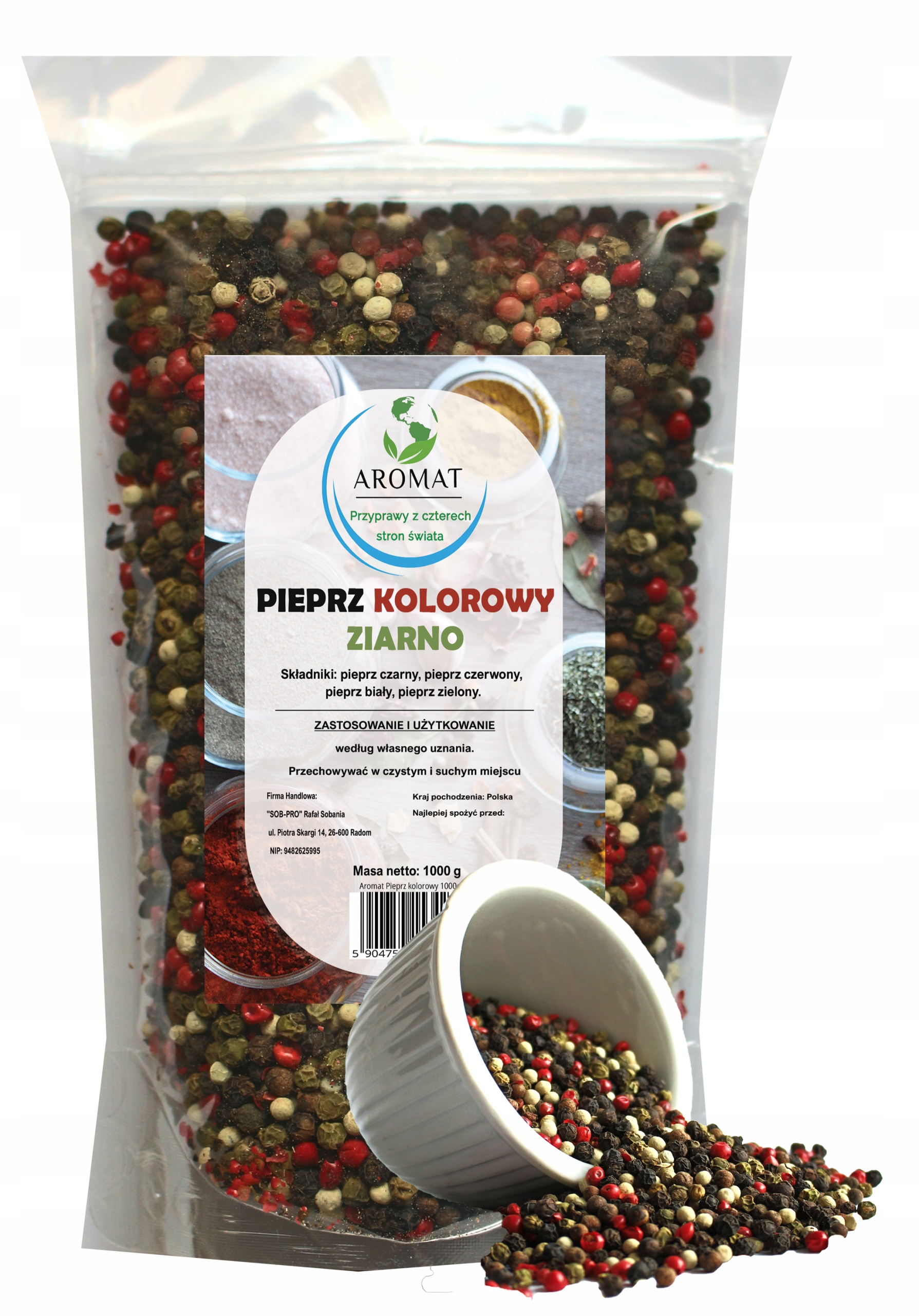 Levně Pepř Barevný Zrno 1KG Aromatický přírodní zrnitý Kvalita 1000 g