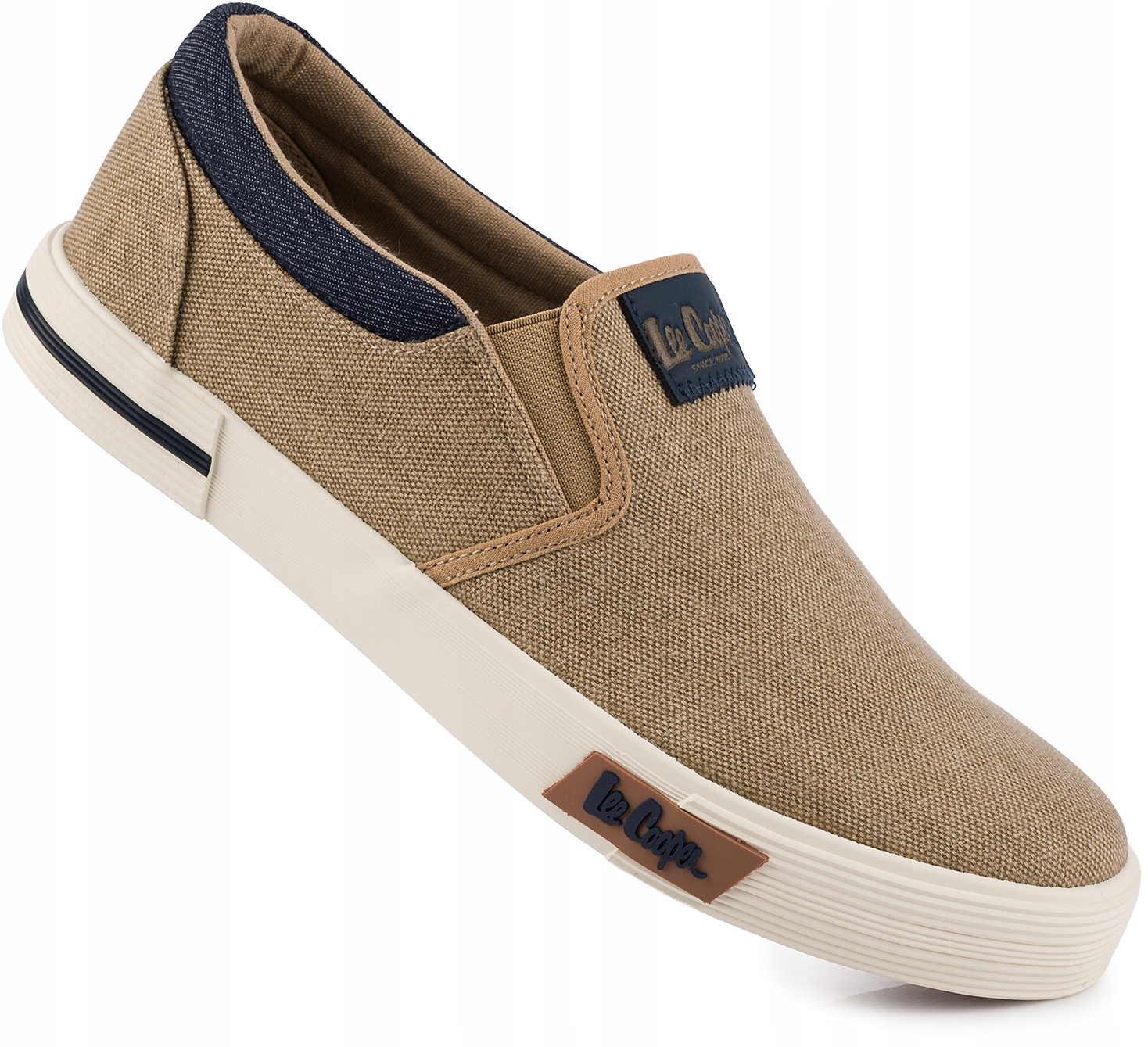 Lee Cooper Męskie Buty Trampki Niskie Wsuwane Slip On Beżowe r. 42