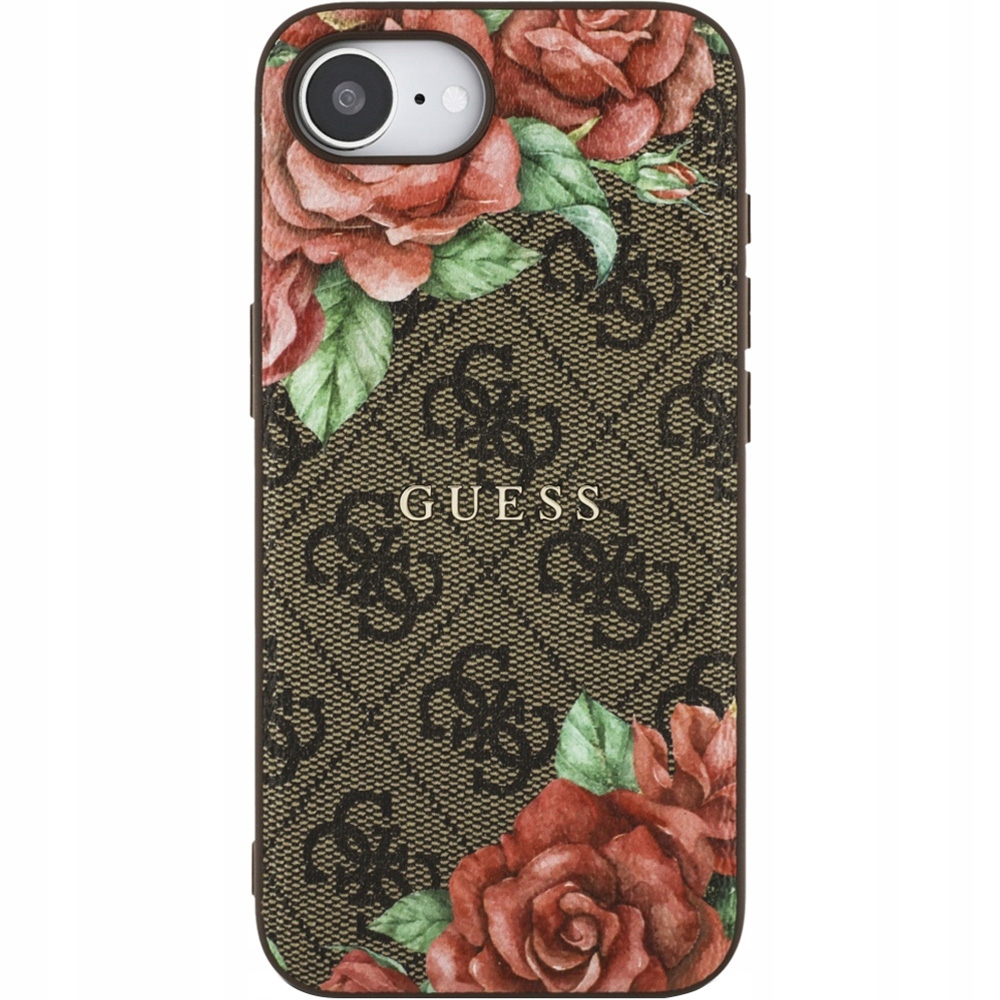 Pouzdro s květinami Guess pro iPhone 16e, MagSafe, pevný obal, kryt
