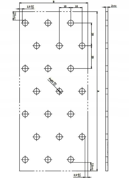 PP2 PŁYTKA PERFOROWANA ŁĄCZNIK PŁASKI 40x100 10szt Marka Domax