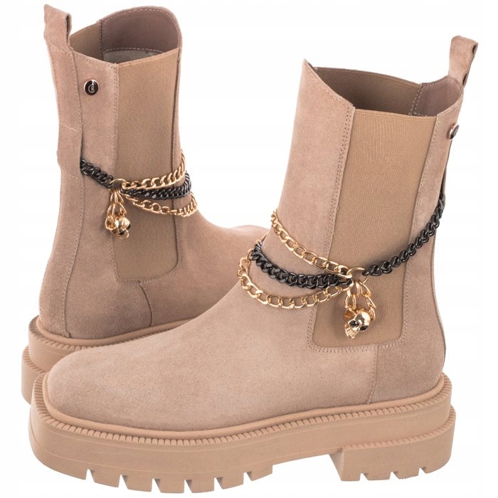 Kožené dámské boty Carinii Béžové B8060-O17