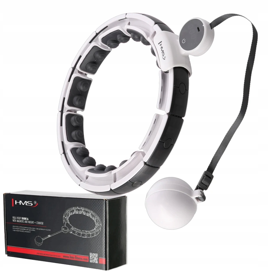 Abisal HHM16 hula hop z licznikiem i obciążnikiem biały 1 sztuka