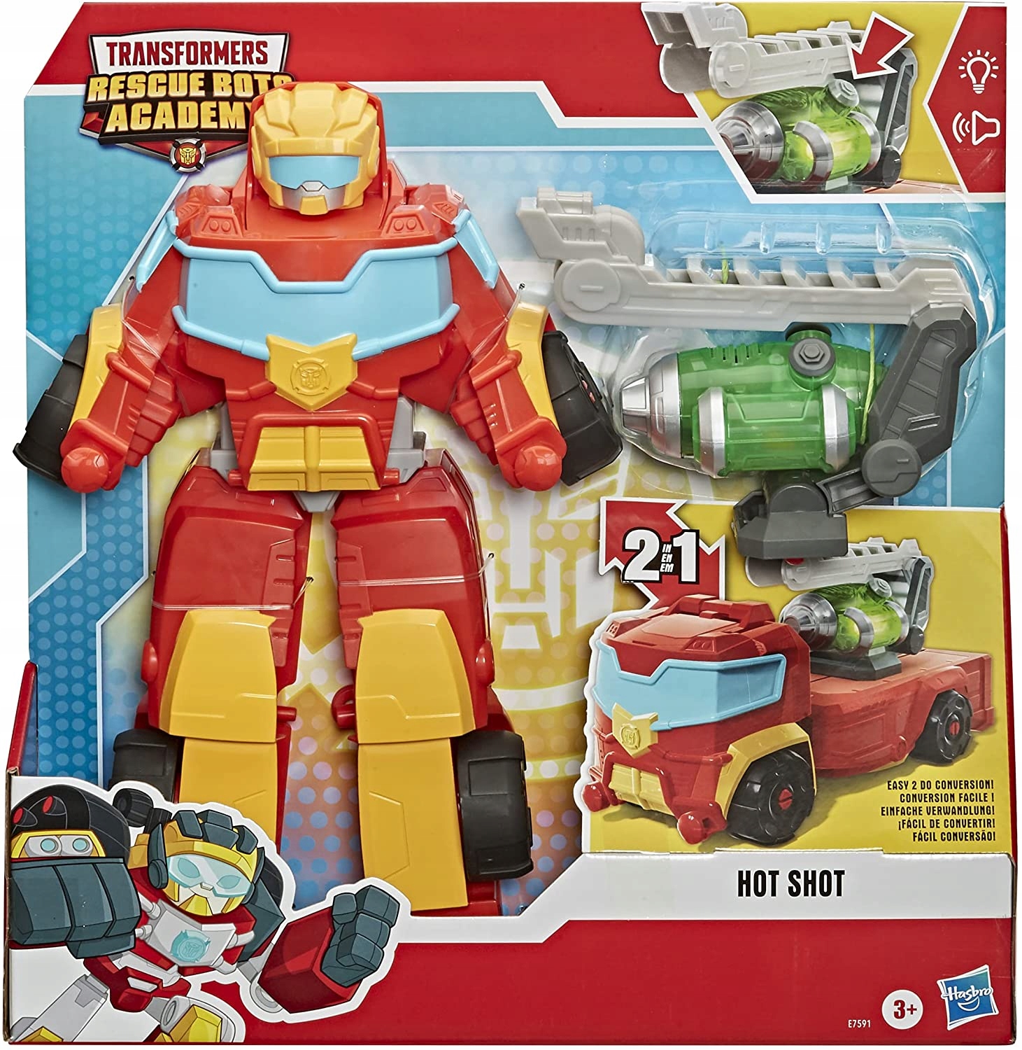 HOT SHOT 35cm DUŻY 2w1 TRANSFORMERS RESCUE BOTS