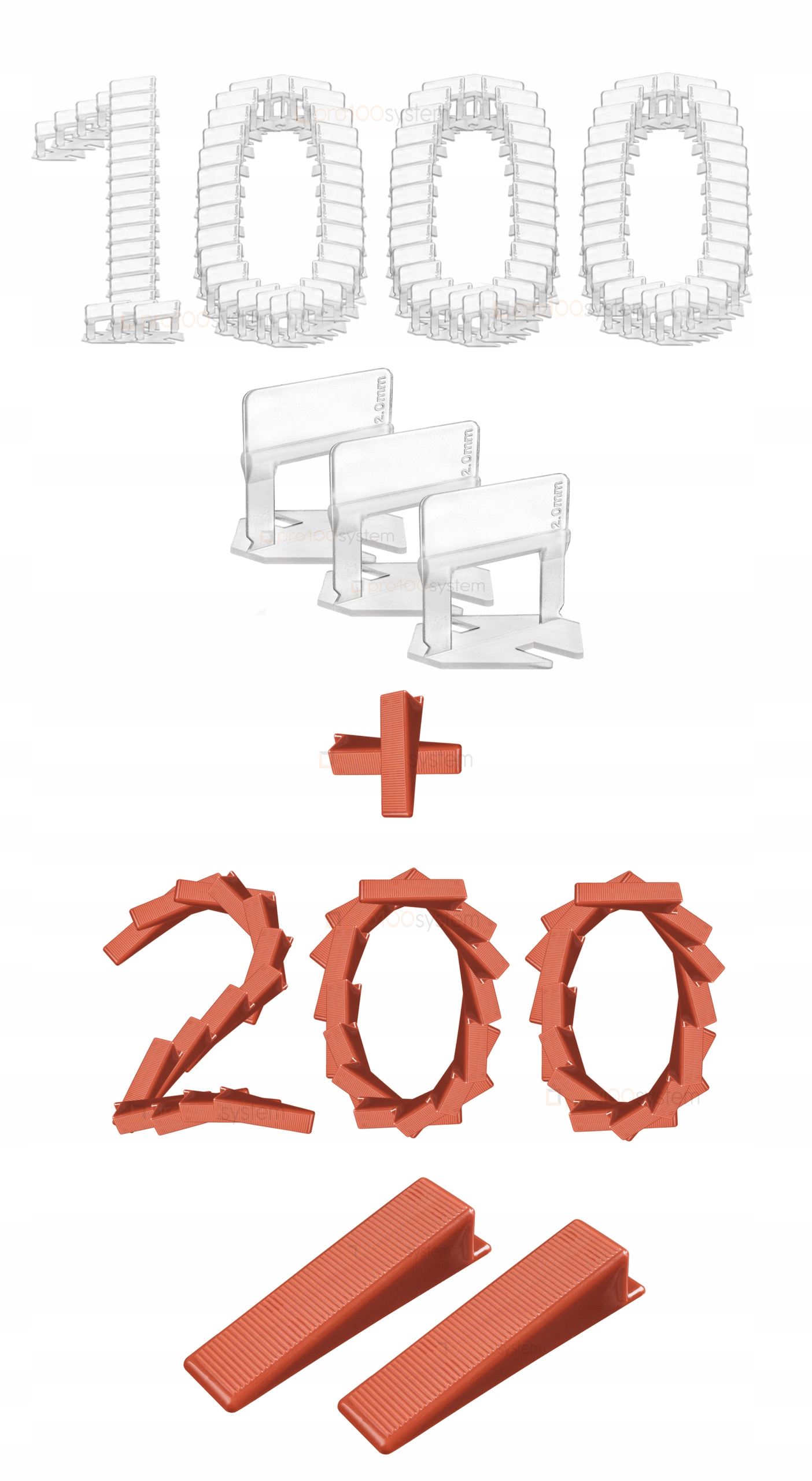 

Zestaw Do Płytek 1000 KLIPSÓW+200 Klinów 2mm