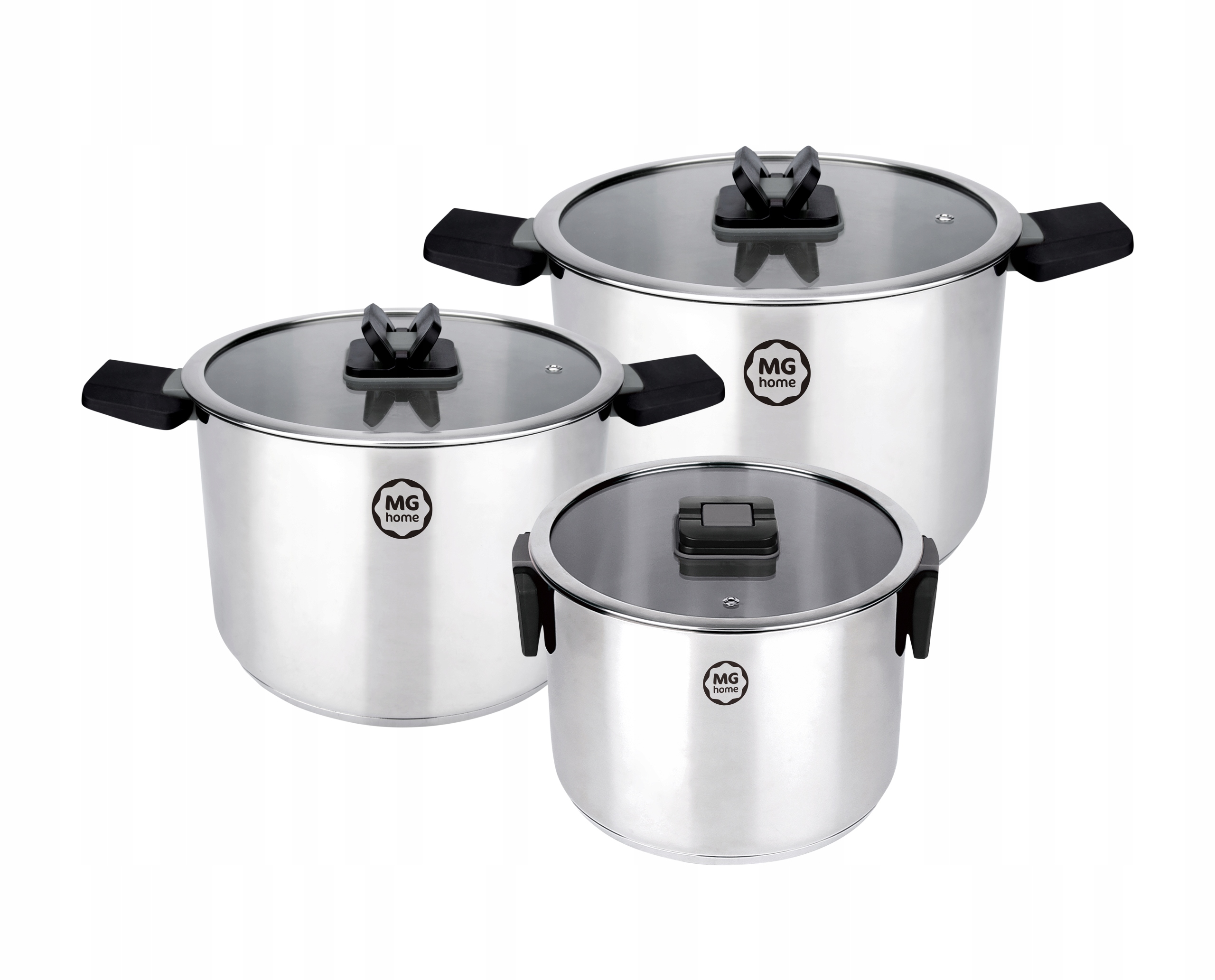Zestaw garnków ze SKŁADANYMI uchwytami HANDY 6el MG HOME 2,0L 4,3L 7,8L Stan opakowania oryginalne