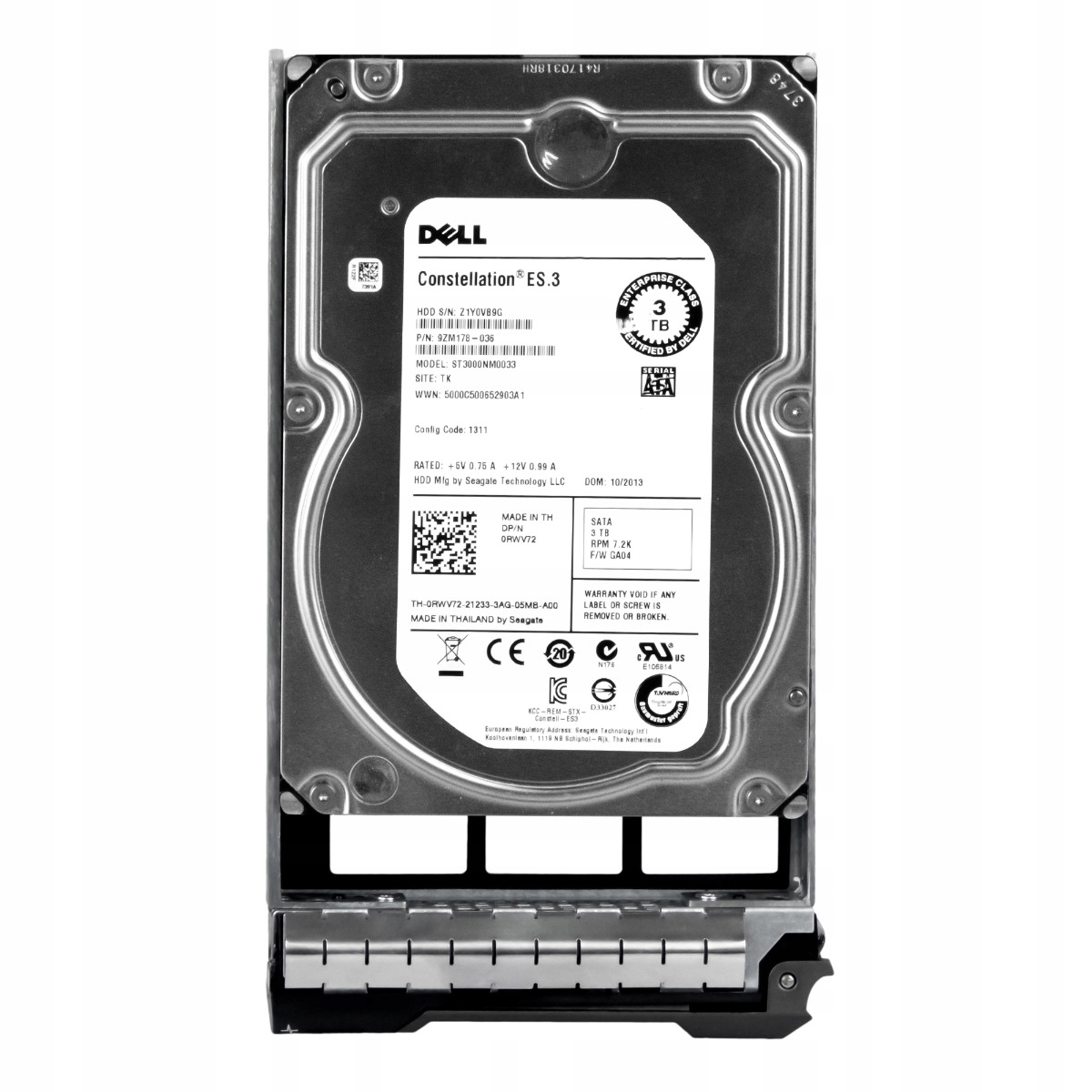 Dell 0RWV72 3TB 7.2K Sata III 3.5'' ST3000NM0033