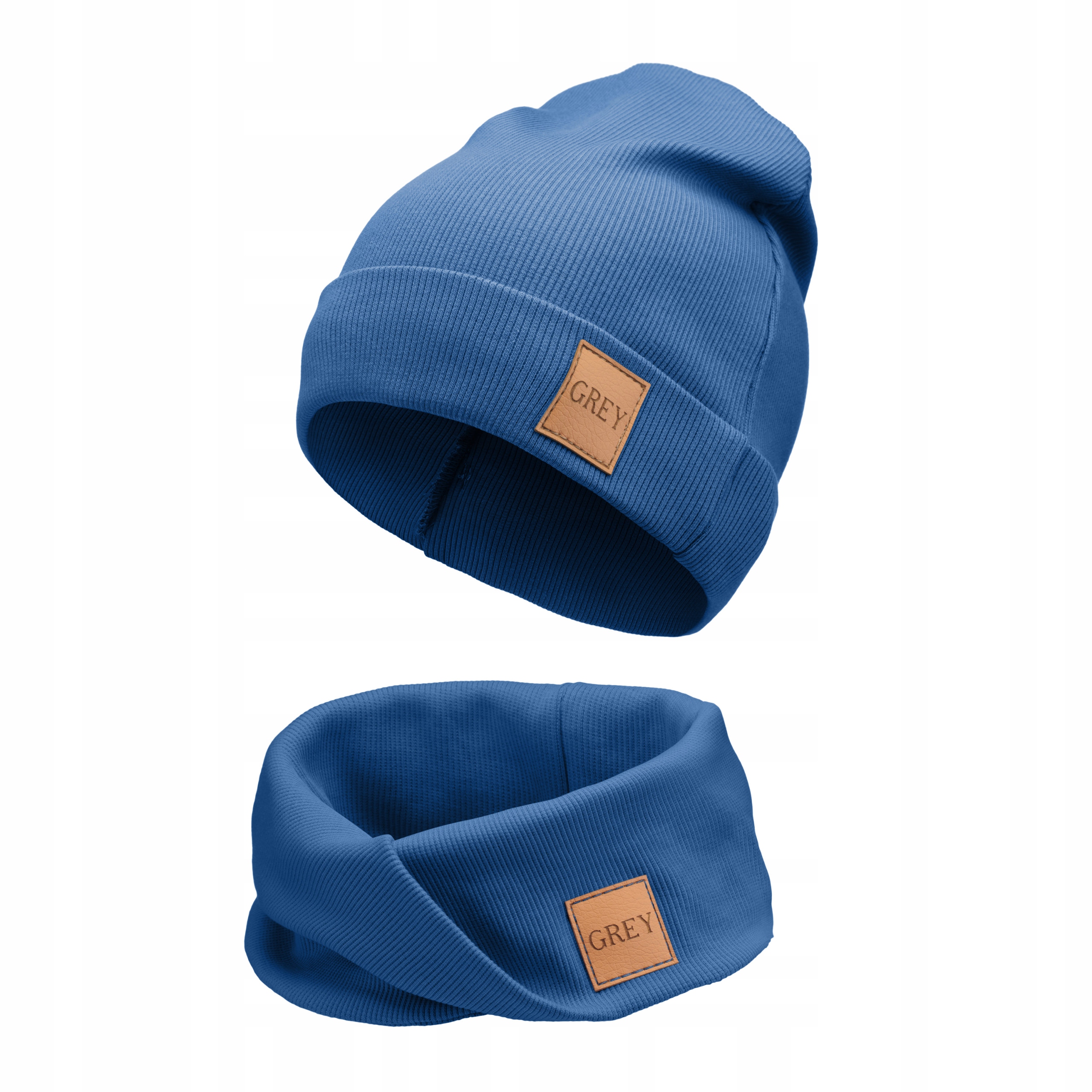 

Czapka i komin niemowlak zestaw prążek 38-40 Xs