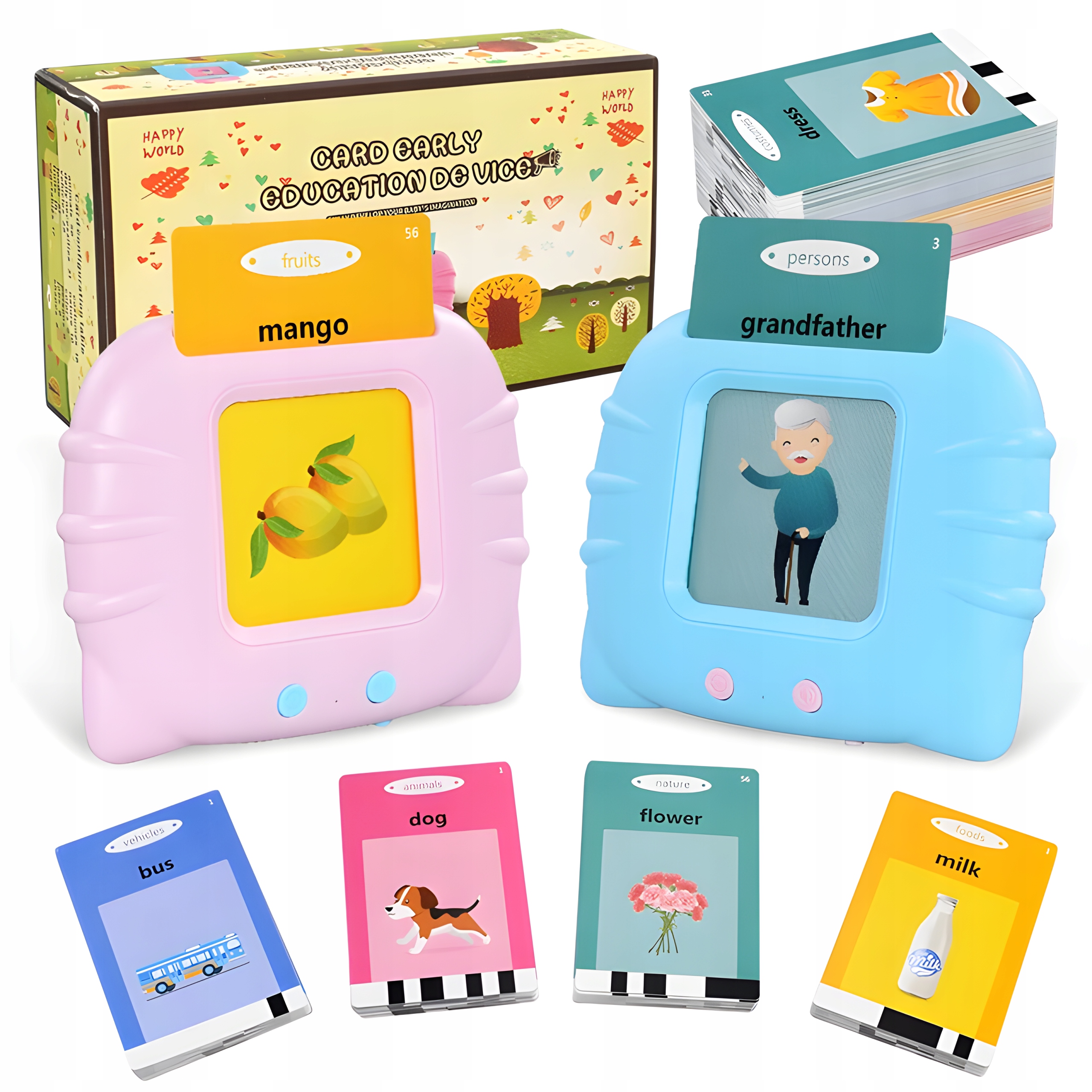 CZYTNIK KART ANGIELSKIEGO ZABAWKA DO NAUKI WCZESNEJ JĘZYKA 224 SŁÓWEK Marka MAX SELL