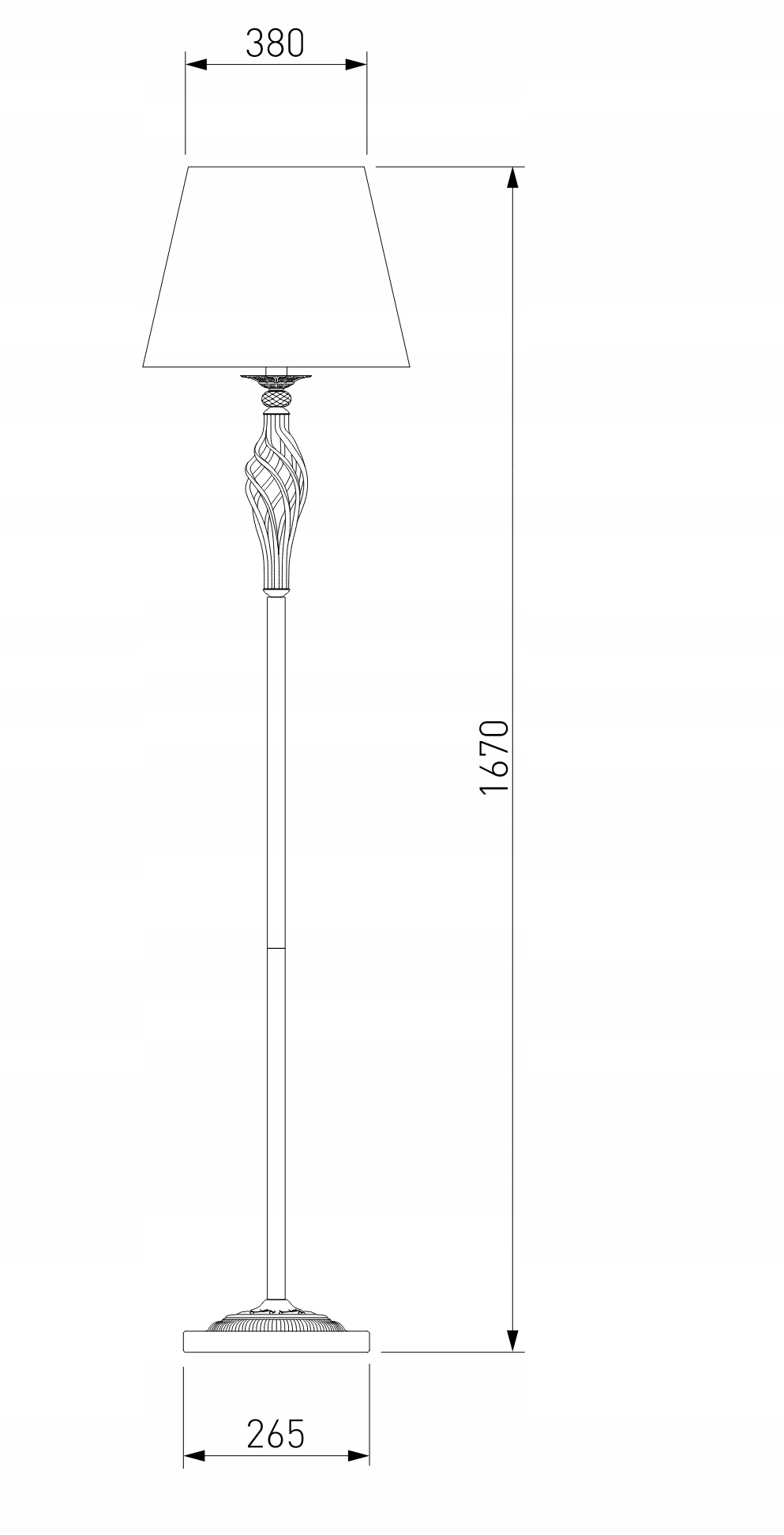 IRIS 1F LAMPA PODŁOGOWA STOJĄCA BIAŁA ABAŻUR Kolor biały