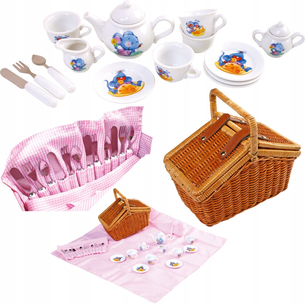 Koszyk piknikowy dla Dzieci Romantik Small foot 3+ Materiał drewno metal tkanina