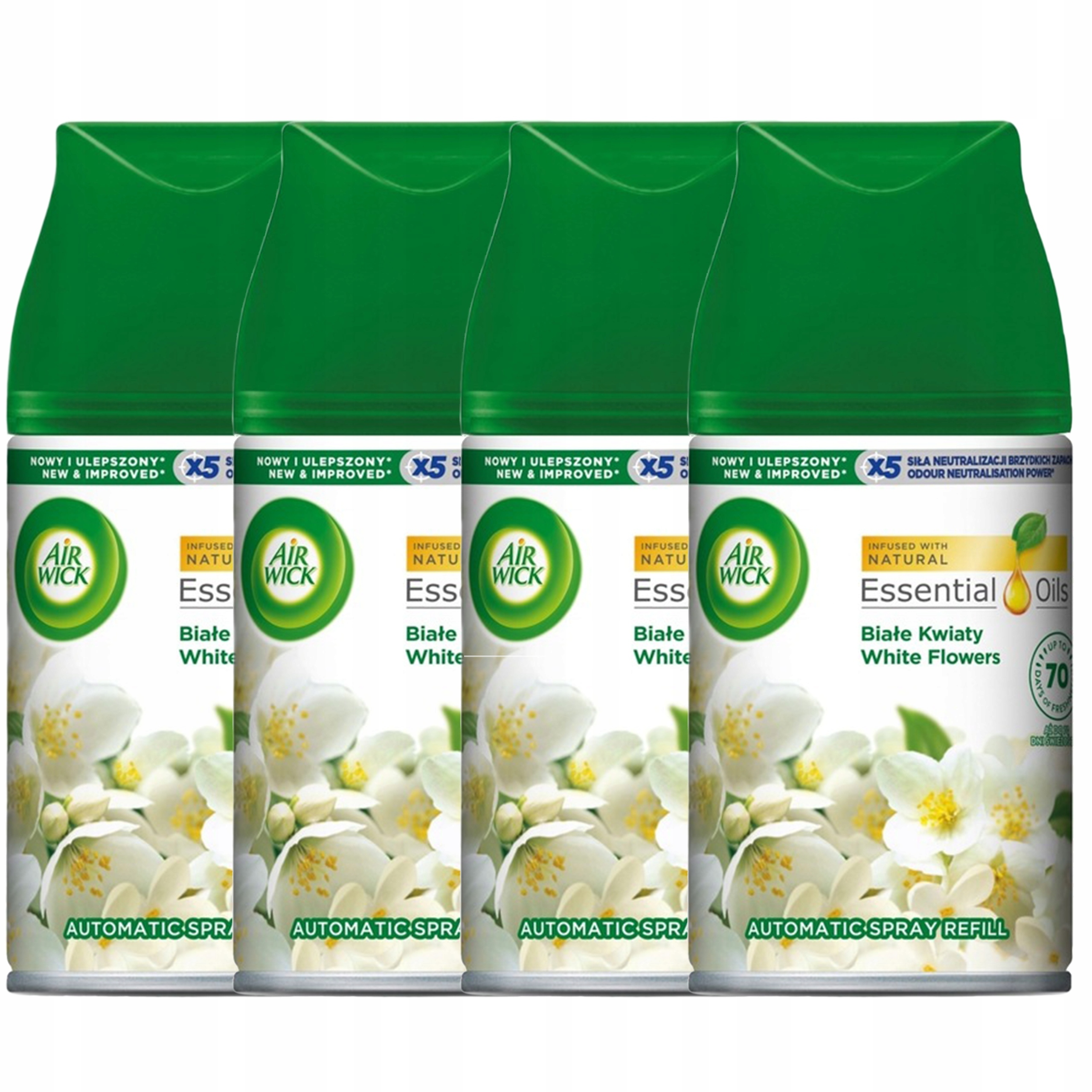 Levně Air Wick Náplně Do Osvěžovače Vzduchu S Vůní Bílých Květů 4 X 250 ML