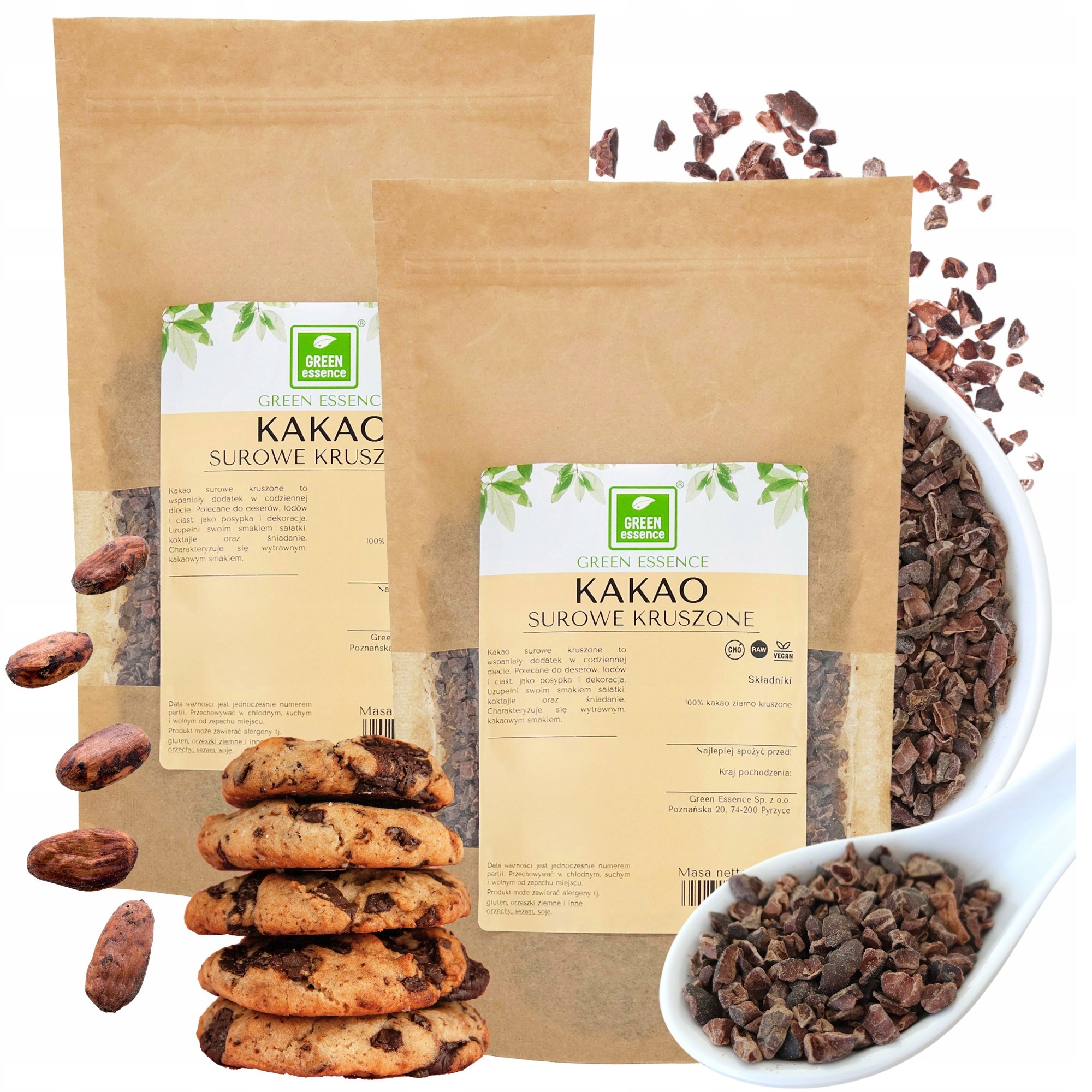 Levně Drcené Kakao Surové kakaové boby bez cukru 500 g Nibsy 2 x 250 g