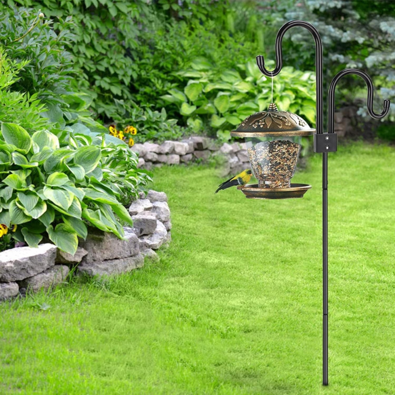 WIESZAK WBIJANY NA KWIATY KWIETNIK STOJAK PODWÓJNY METALOWY 234cm DO OGRODU EAN (GTIN) 0012937452