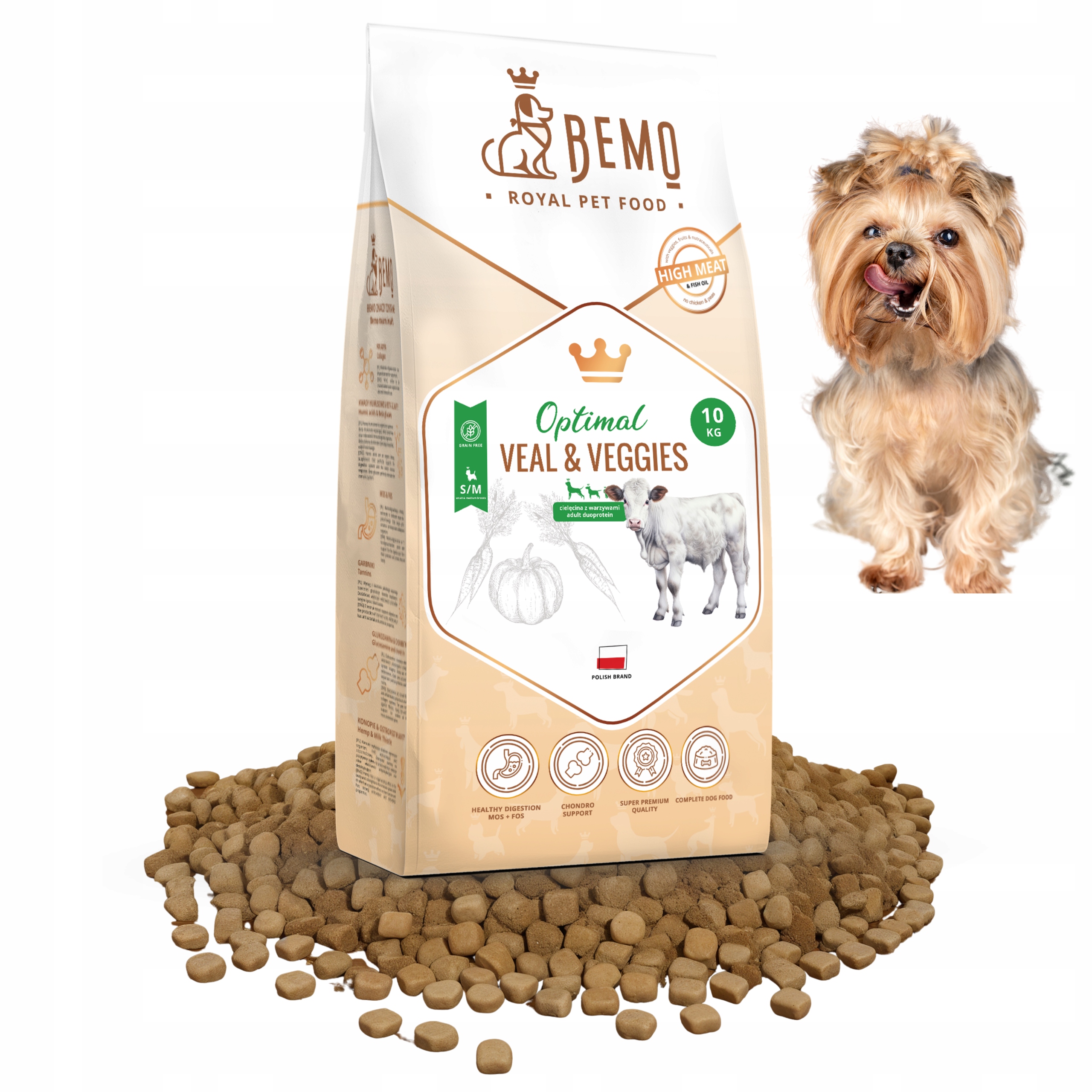 Levně Krmivo pro psy Bemo Optimal Veal S/m 10 kg s telecím masem a zeleninou