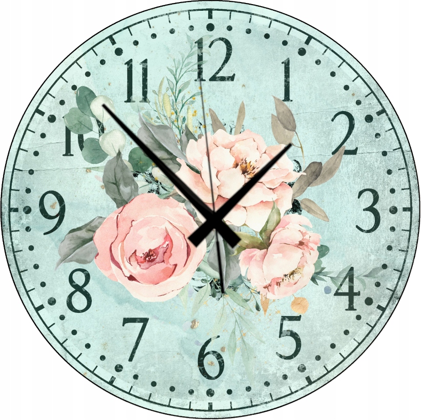 Dekorativní nástěnné hodiny s potiskem Květinová akvarelová barva 45 cm