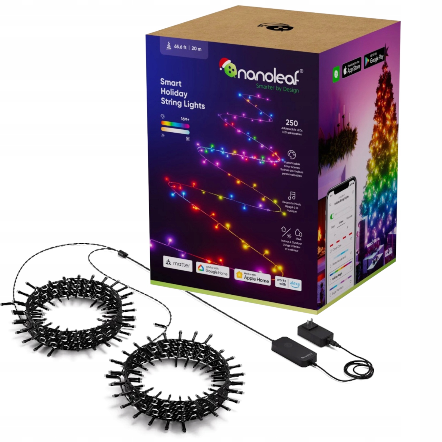 Nanoleaf 1D IP44 Starter Kit vonkajší svetelný reťazec 20 m 250 Led Matter