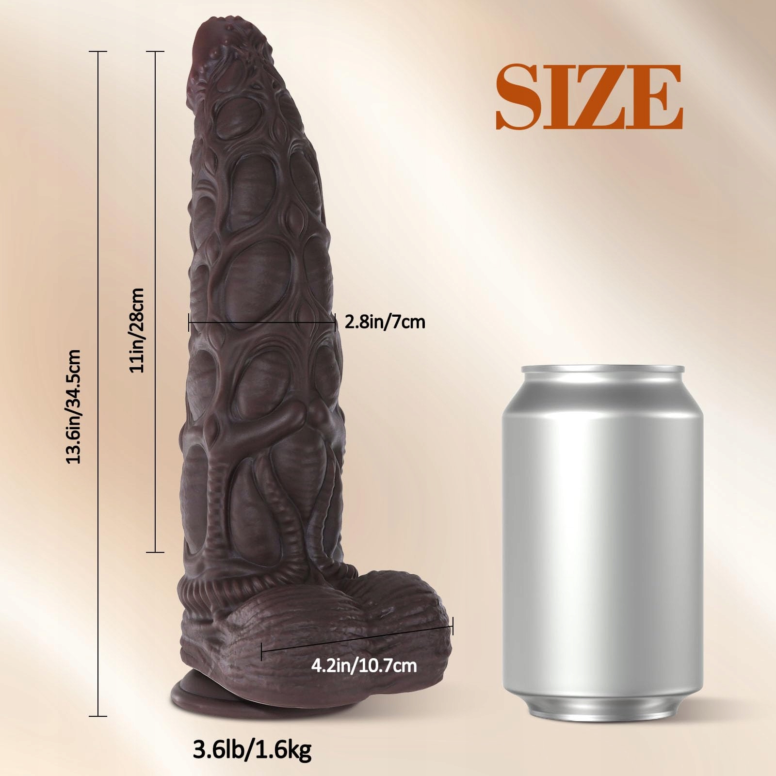 XXL MONSTER Dildo Realistyczny Duży Dildo G-Punkt Mocna Przyssawka — miniatura 7