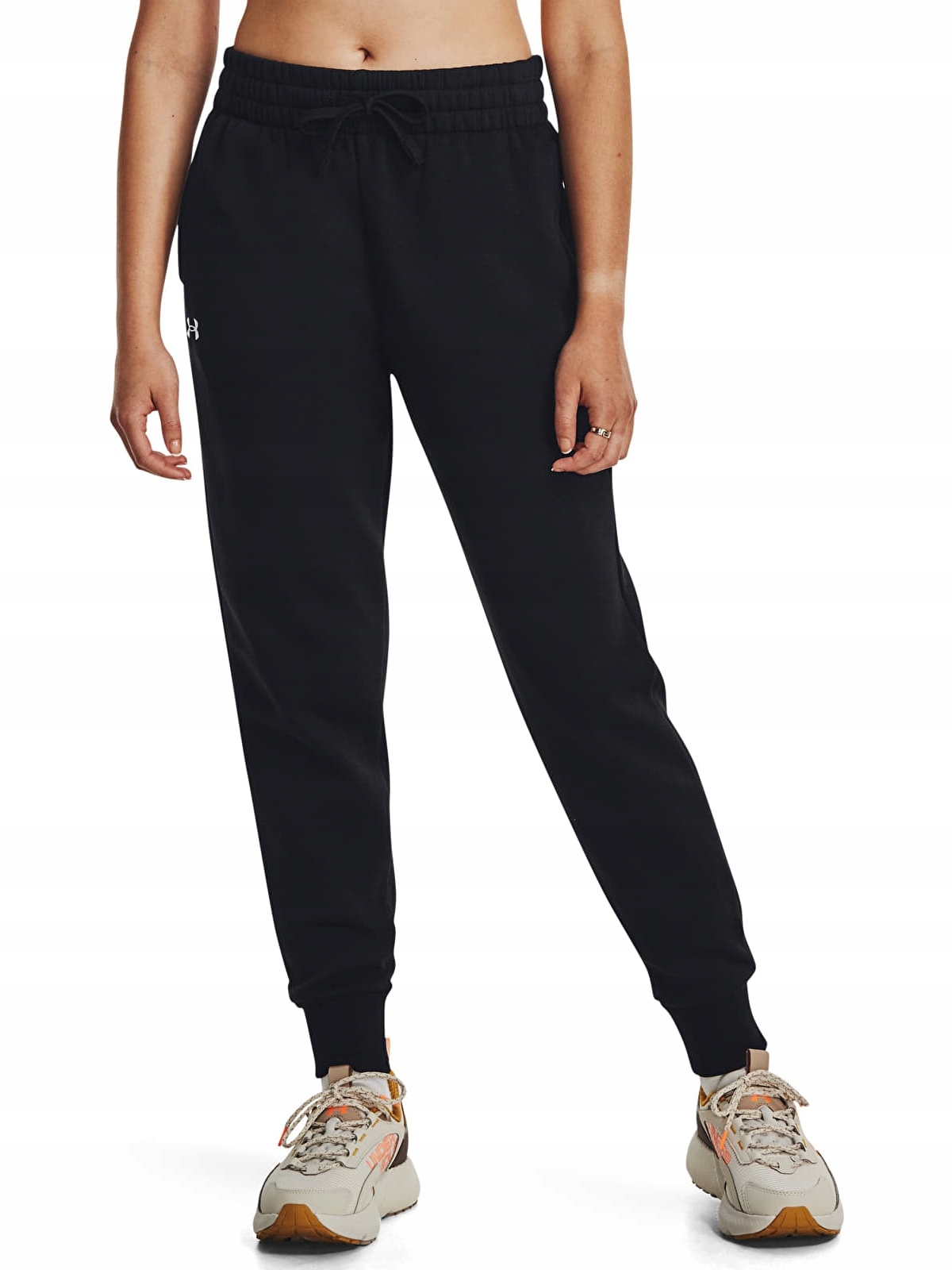 Dámské teplákové kalhoty Under Armour 1379438-001 teplákovka černé bavlněné Xs