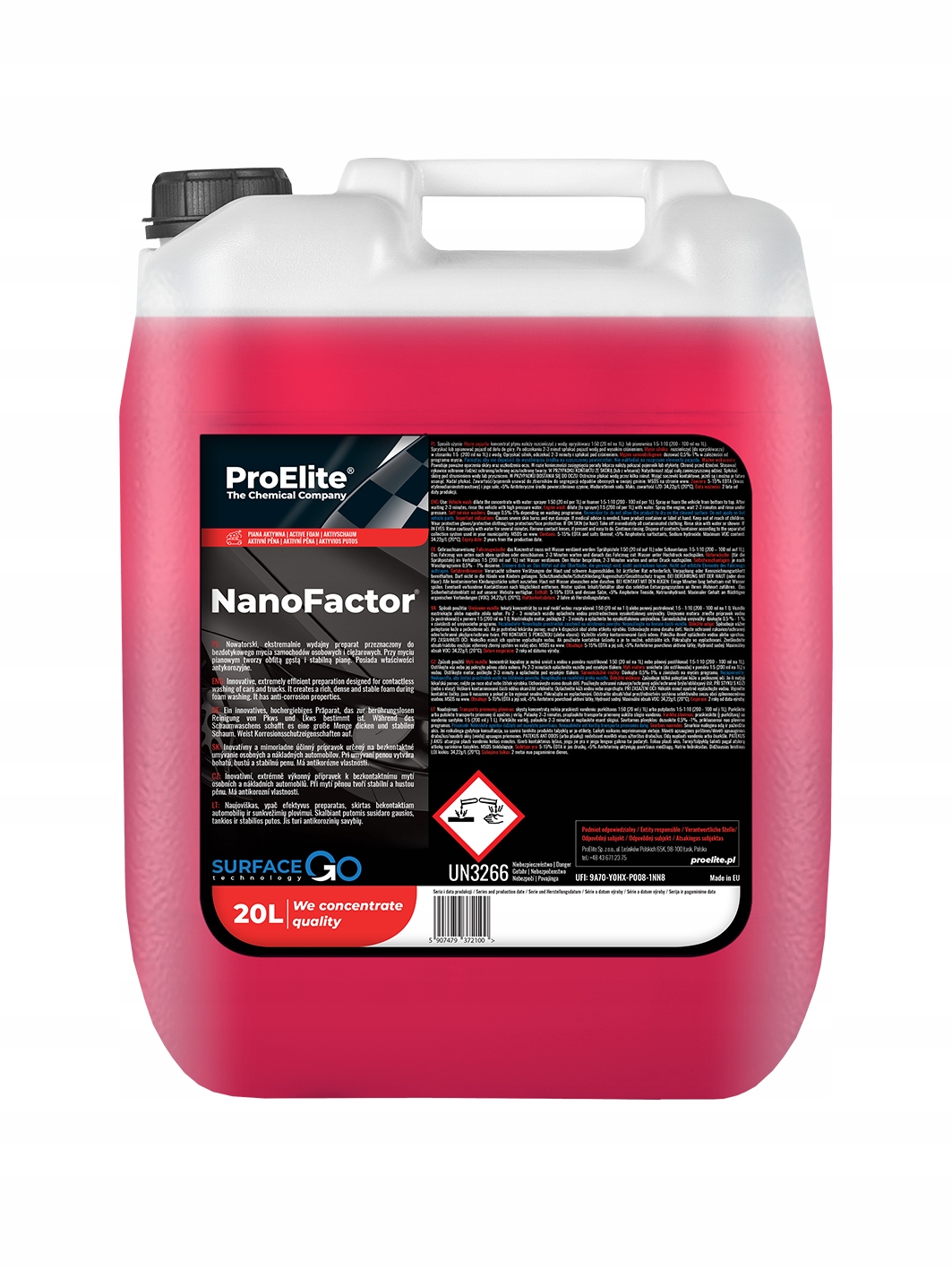 PROELITE NANOFACTOR DO MYCIA POJAZDÓW,PIANA AKTYWNA 20 L