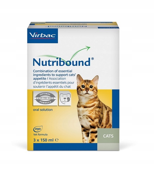 Sirup Virbac Nutribound relaxační roztok pro kočky 3 x 150 ml