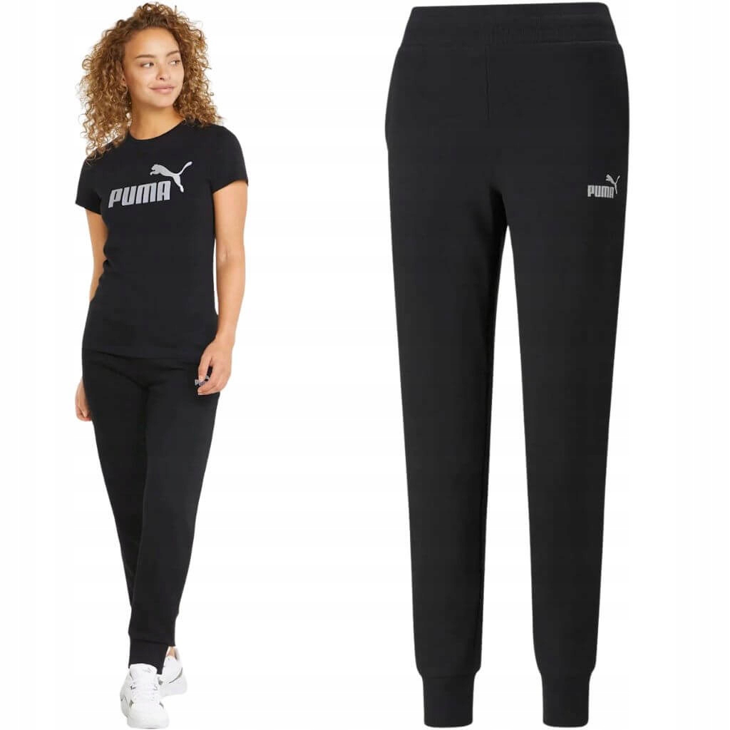 Puma spodnie sportowe damskie czarne joggery na trening dresowe Xs