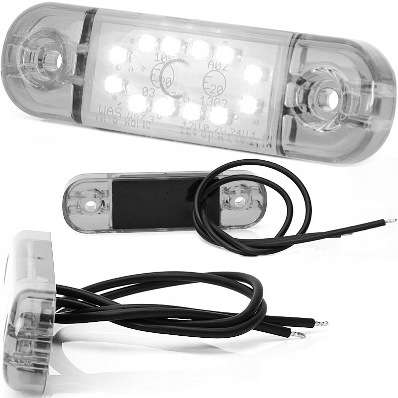 LAMPA OBRYSOWA PRZEDNIA BIAŁA LED DIODOWA LAWETA