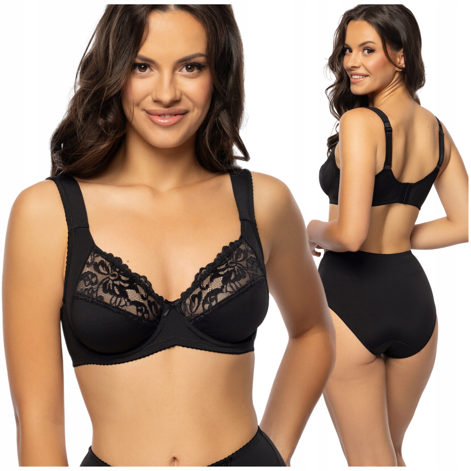 Měkká podprsenka typu soft s kosticemi, pohodlná Viania Helga černá 80D