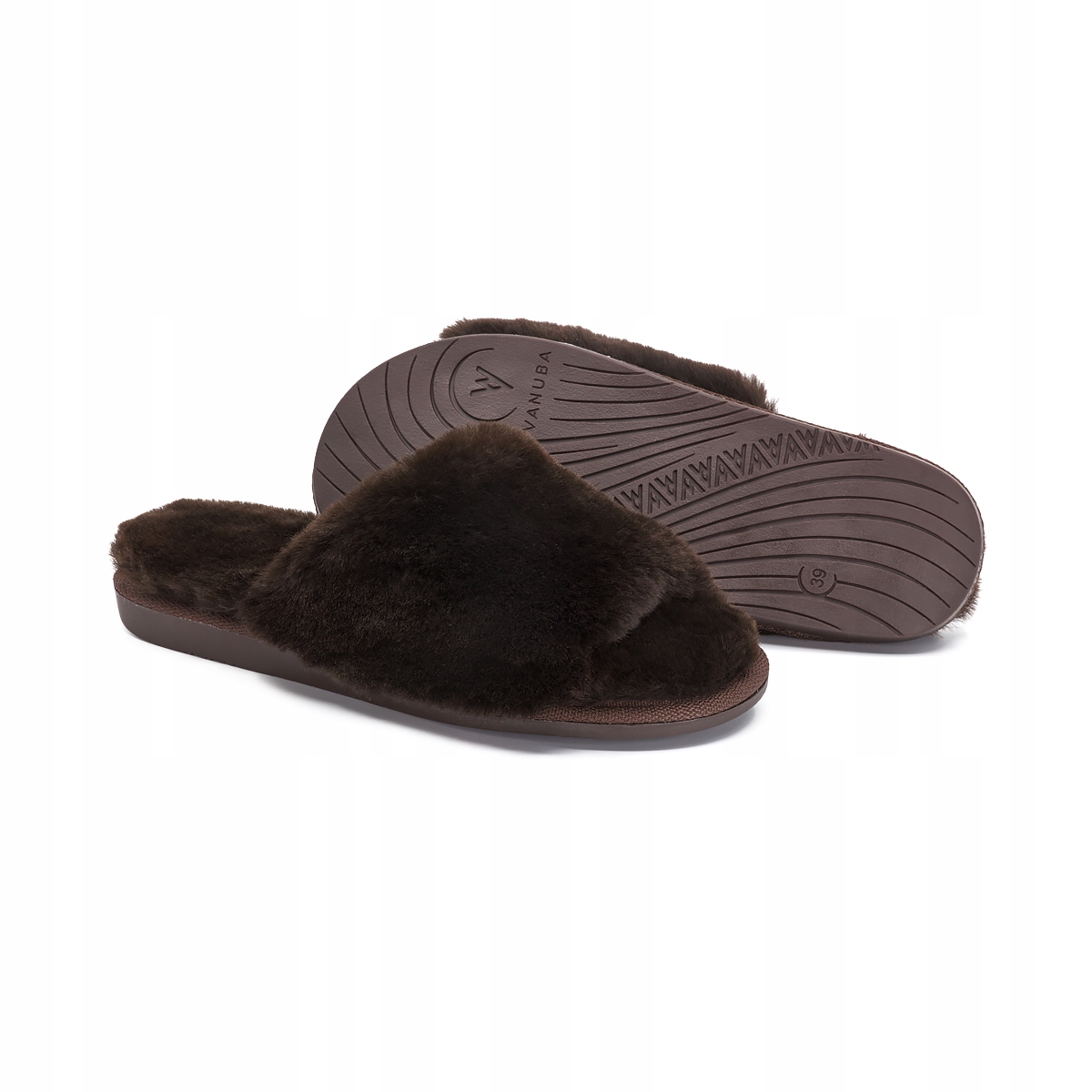 Dámské vlněné Pantofle Highlander, teplé Čokoládové, vel 36