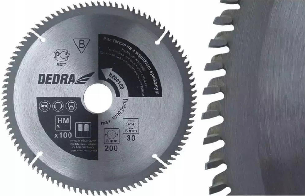 

Piła tarczowa do aluminium 210x30mm 100z H210100