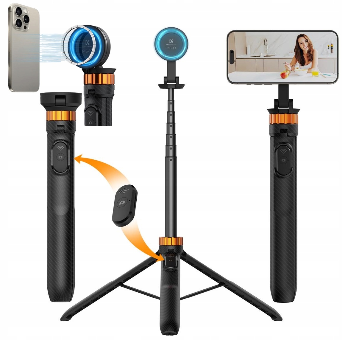 Statyw Monopod Fotograficzny K&f Concept 162cm Uchwyt Na Aparat Pilot