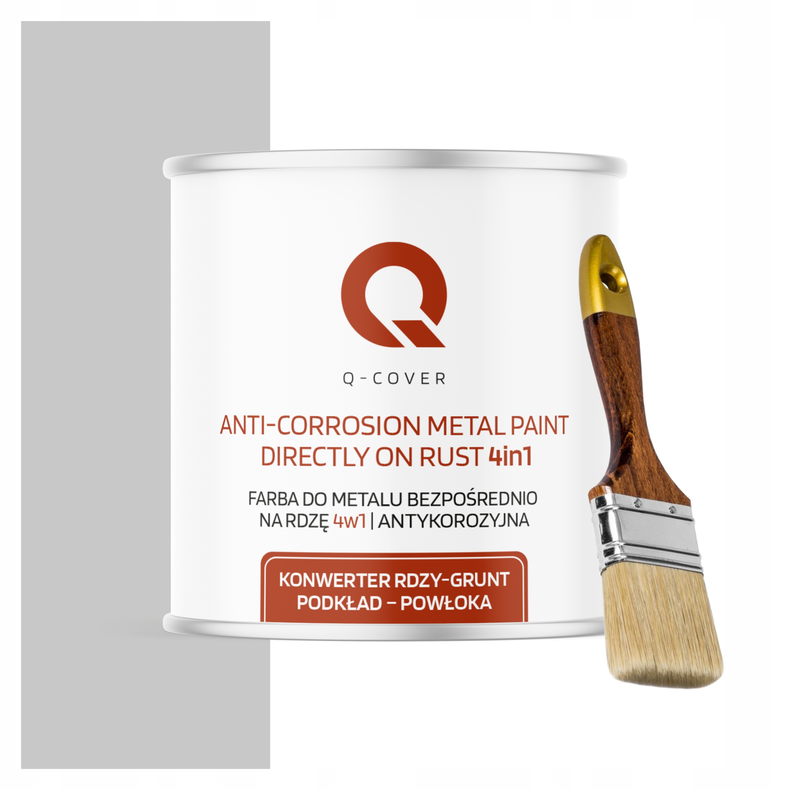 Farba na kov Antikorózna 2.5L Satén Farba Šedá Mliečna Štetec