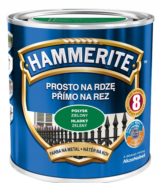 

Farba Hammerite Na Rdzę- zielona, połysk, 0.7l